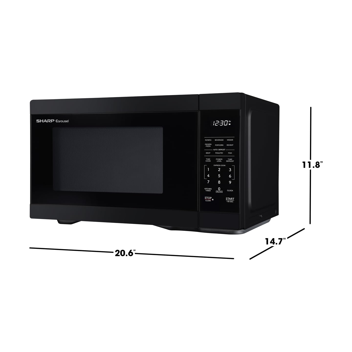 SHARP SMC1161KB 1000W Countertop Microwave Oven with Removable 12.4