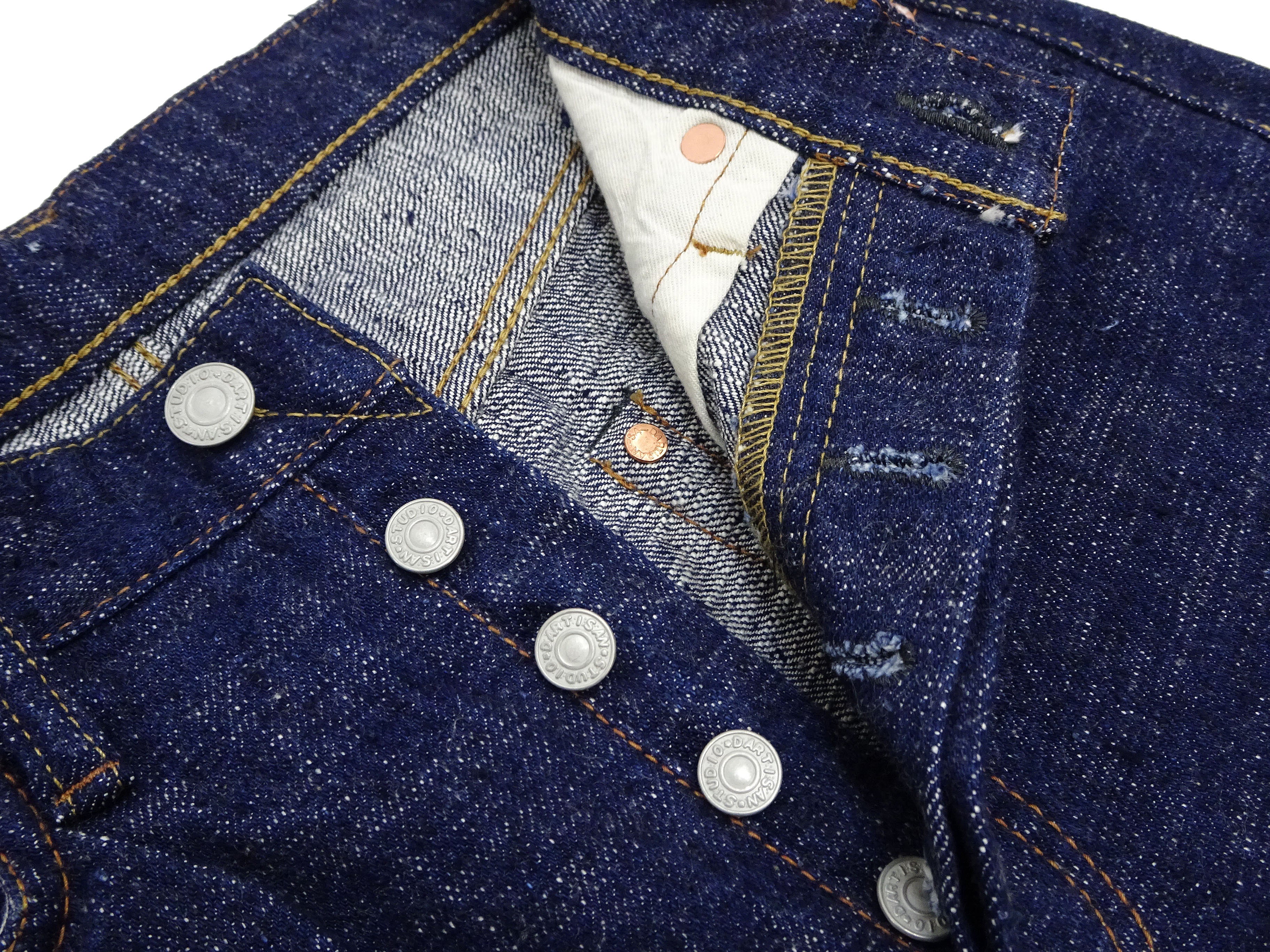 Studio D'artisan Men's 16oz Indigo Slub Denim Jeans - Regular Straight Fit One Wash Jean Pants (SDA SP 108) | Premium Raw Selvedge Denim for Casual Wear & Everyday Style