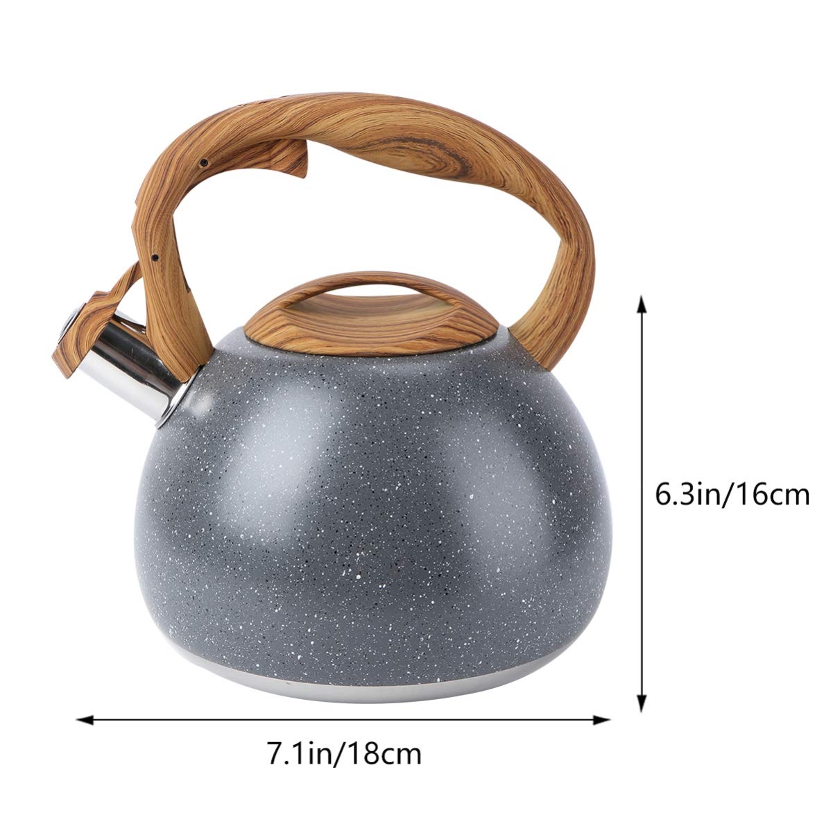DOITOOL 1Pc Stainless Steel Whistling Tea Kettle - Stovetop Coffee Pot for Gas & Electric Stoves - European Style Hot Water Kettle with Bamboo Handle - Perfect for Making Tea, Coffee & Hot Beverages at Home or Camping
