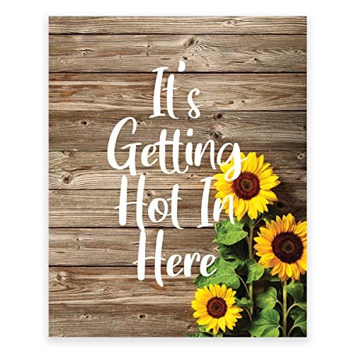 Sunflower Wall Art for Kitchen Decor - Rustic Farmhouse Style Kitchen Pictures & Wall Decor - Perfect for Dining Room, Living Room & Home Decoration