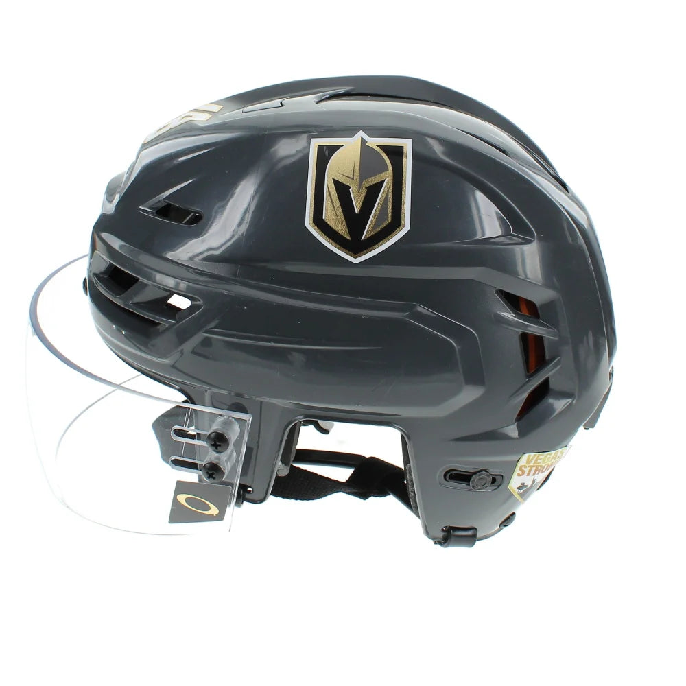 Authentic James Neal Signed Vegas Golden Knights Game-Used Grey Hockey Helmet with 