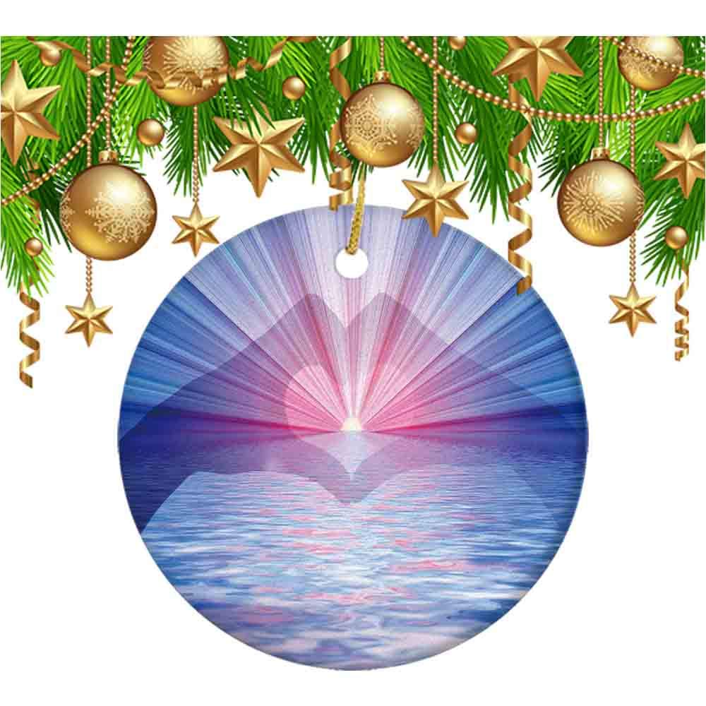 Heart-Shaped Hands Glow Ceramic Christmas Ornaments - 2.85 Inch Holiday Tree Decor for Xmas, Home, Party & Gift Giving
