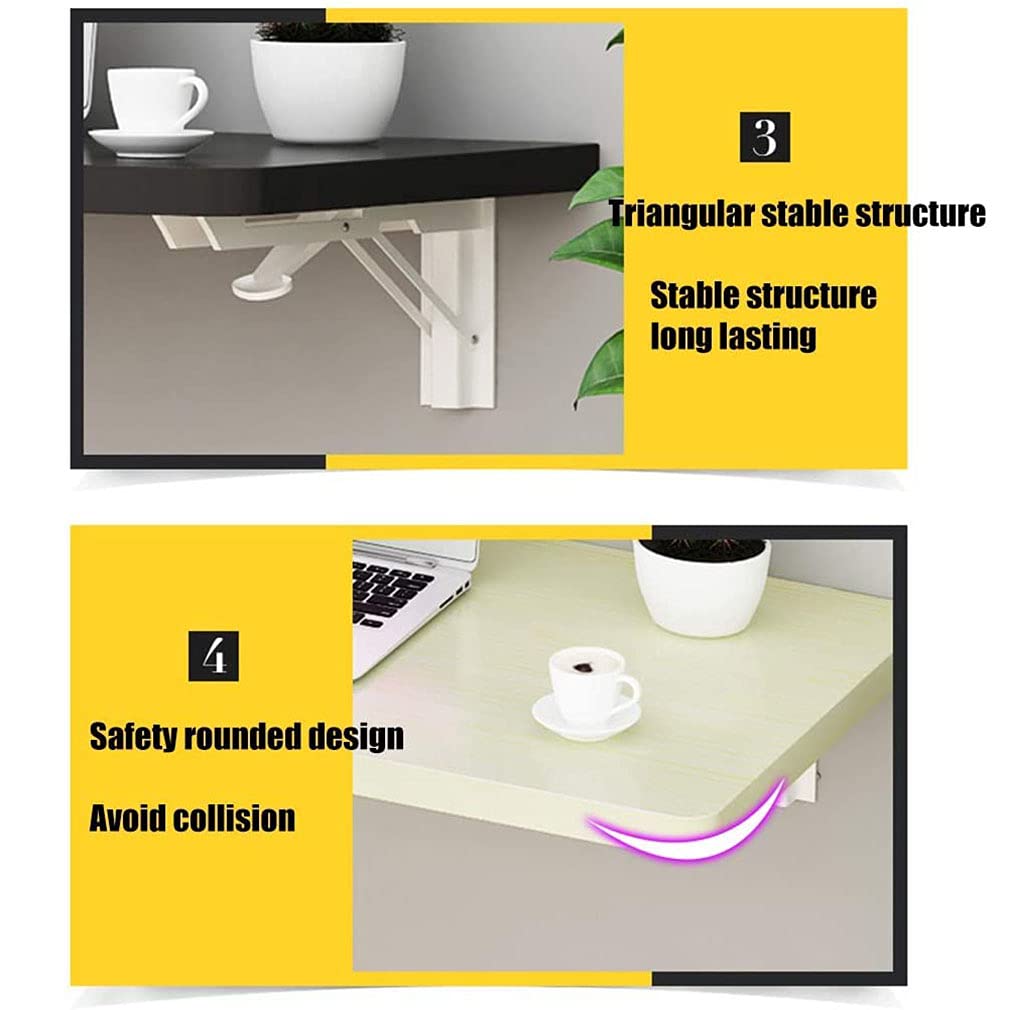 Wall Mounted Folding Workbench - Heavy Duty Drop-Leaf Wooden Table for Kitchen, Dining & Office | Space-Saving Fold Down Design for Small Spaces | Perfect as Kitchen Table, Computer Desk or Craft Station