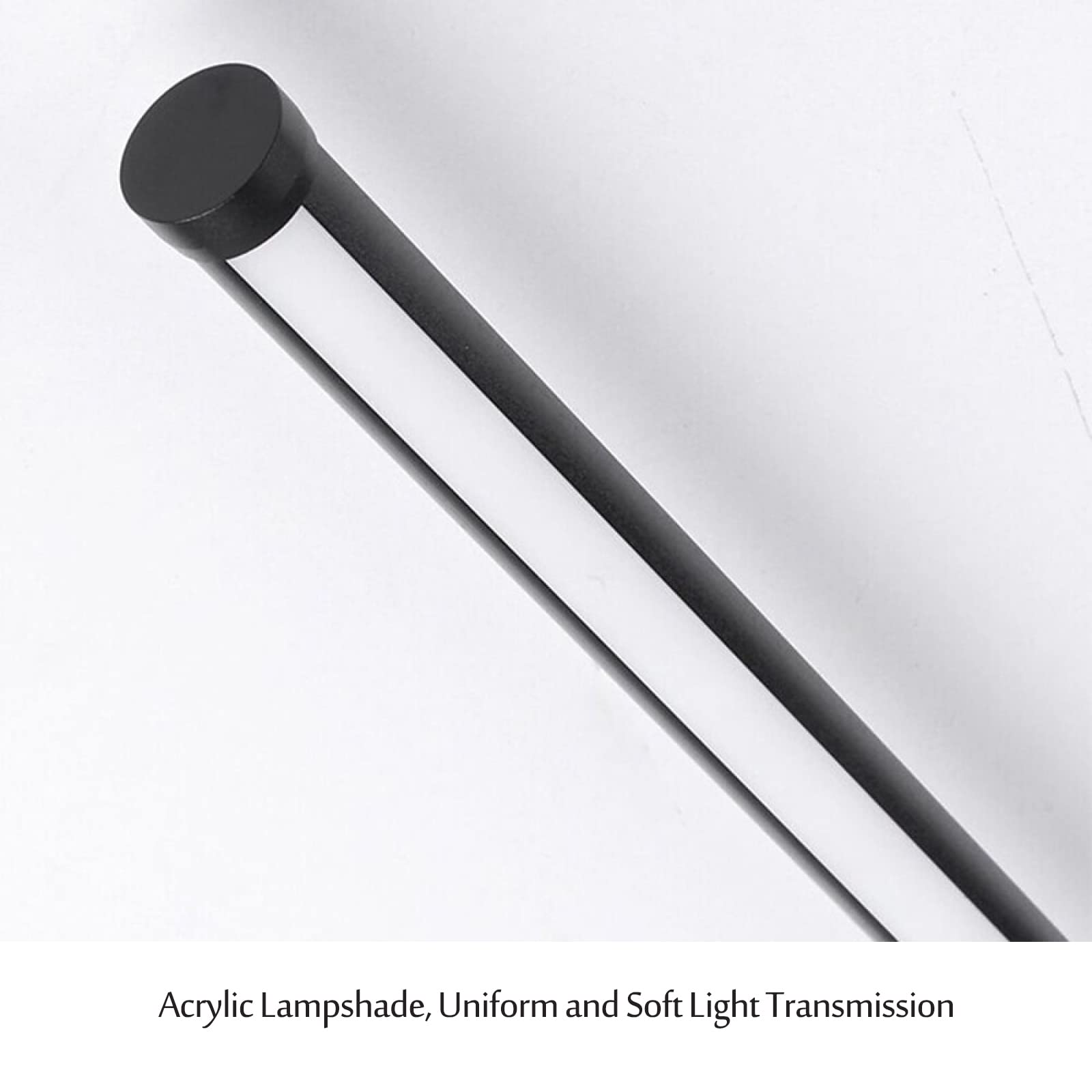 Rotatable Linear LED Wall Sconce - 80cm 12W Modern Black Acrylic Strip Light with Stepless Dimming for Living Room, Bedroom & Accent Wall Lighting | Perfect for Ambient, Task and Decorative Illumination