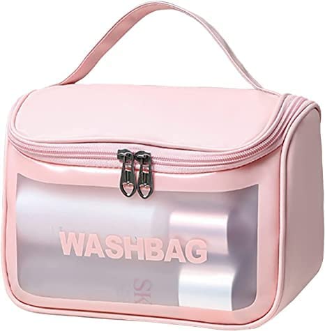 PAVITYAKSH Clear Toiletry Bag - Waterproof PVC Makeup Travel Organizer with Zipper for Women & Men | Perfect for Gym, Camping, Air Travel & Daily Essentials Storage