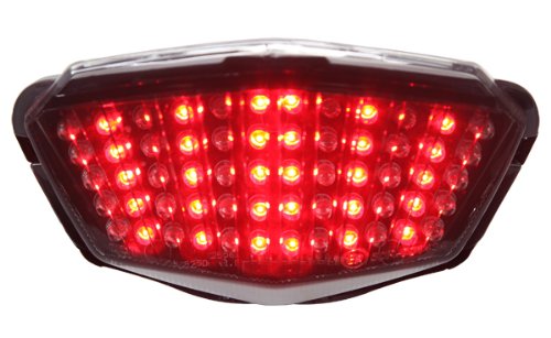 Smoke Lens Sequential LED Tail Lights for 2008-2012 Kawasaki Ninja 250R - High Visibility Motorcycle Brake Lights for Night Riding & Enhanced Safety
