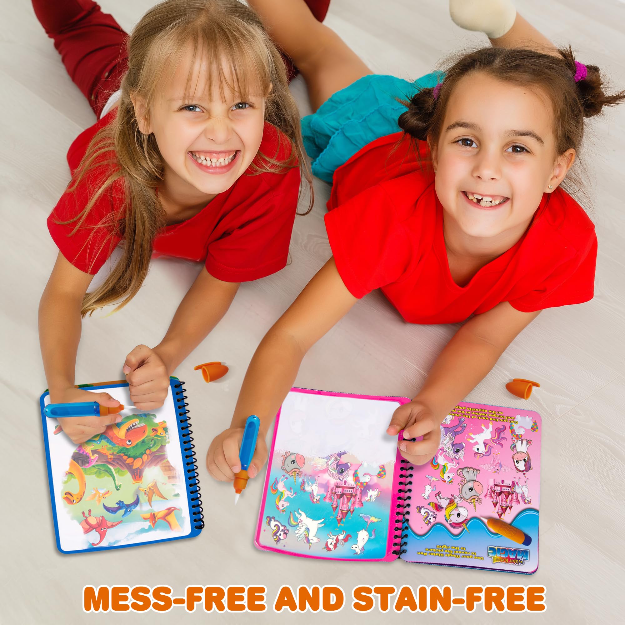 ArtCreativity 4 Pack Reusable Magic Water Coloring Books for Toddlers & Kids - Mess-Free Water Drawing Activity with Magic Pen, Perfect for Easter Basket Stuffers & Gifts | Fun Travel, Home & Classroom Learning Activity