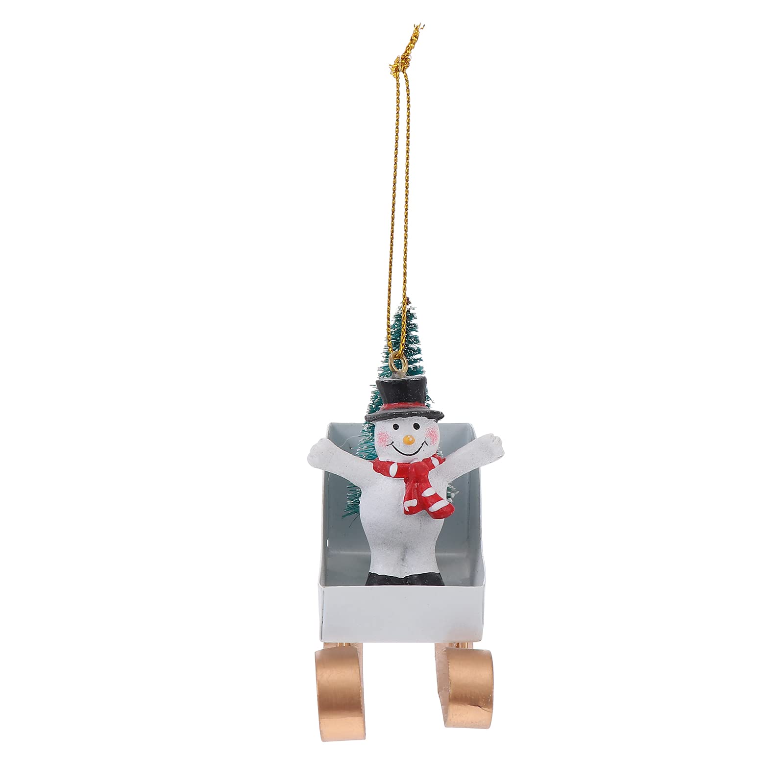 Cabilock 1pc Christmas Ornament - Snowman Decor with Sled Toy Iron Pendant, Holiday Gift for Kids - Perfect for Christmas Tree Decorations, Home Holiday Decor & Festive Gift Giving