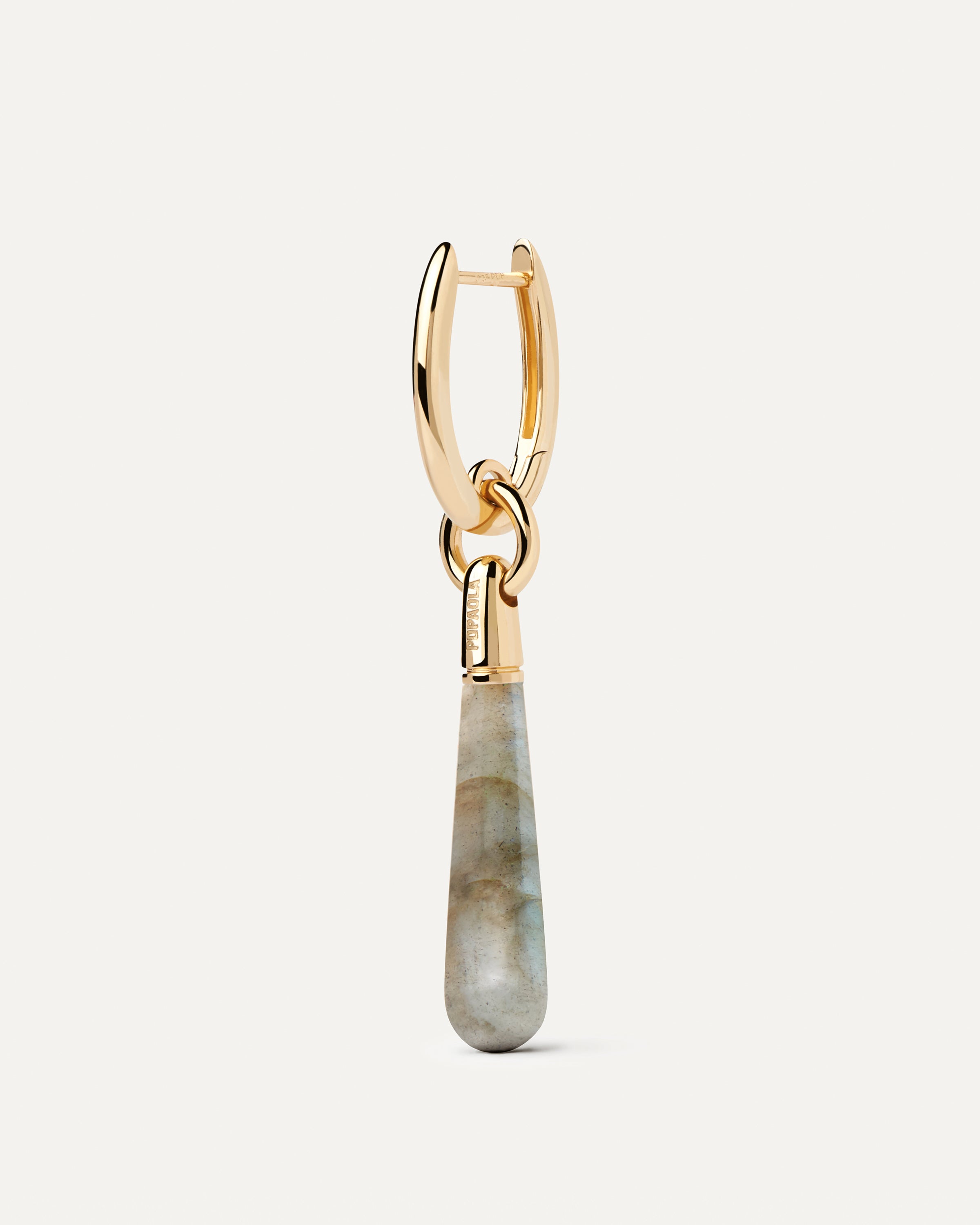 Labradorite Large Jupiter Single Hoop Earrings - Healing Crystal Jewelry for Women, Boho Chic Statement Piece | Perfect for Yoga, Meditation & Spiritual Healing