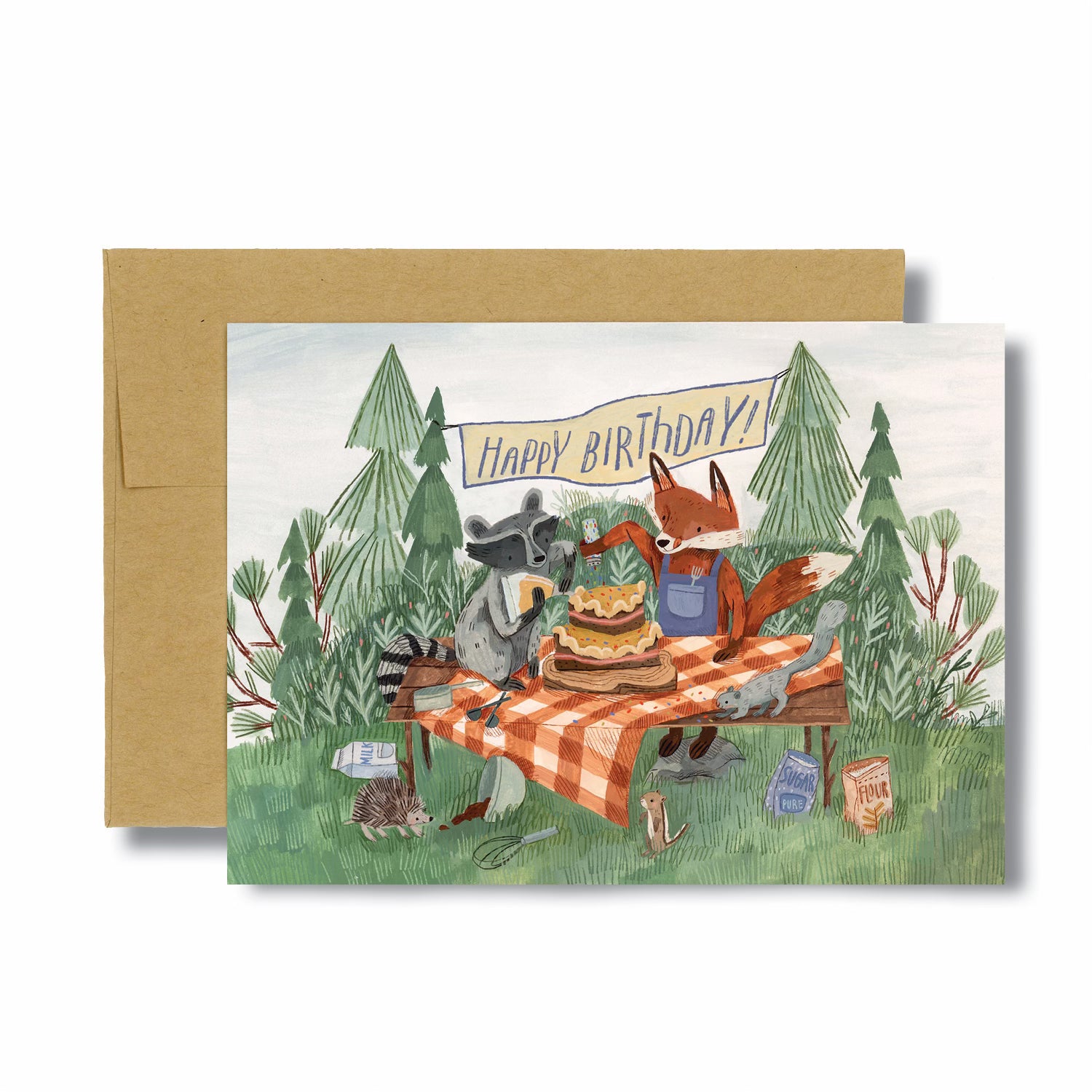 Forest Cake Birthday Card - Handmade Greeting Card for Birthday Wishes - Perfect for Nature Lovers & Cake Enthusiasts (Ideal for Birthdays, Anniversaries & Special Occasions)