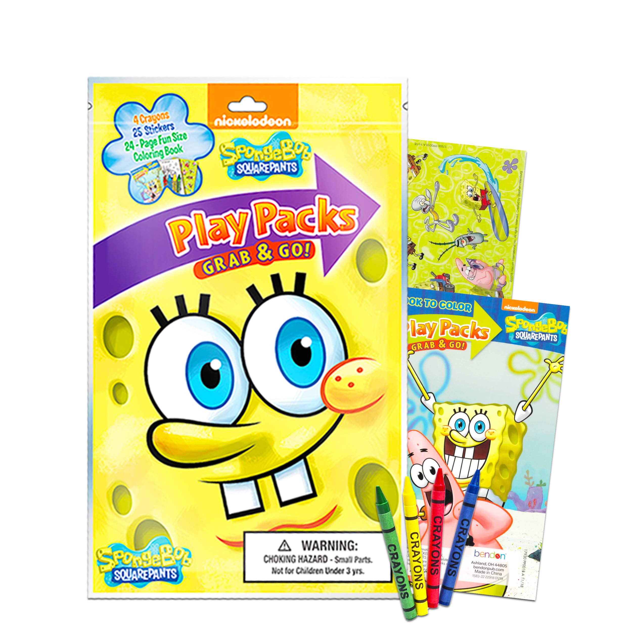 Spongebob Squarepants Coloring Book Set with Magic Pen - Fun Activity Book, Crayons & Stickers for Kids | Perfect for Birthday Parties, Travel & Creative Play