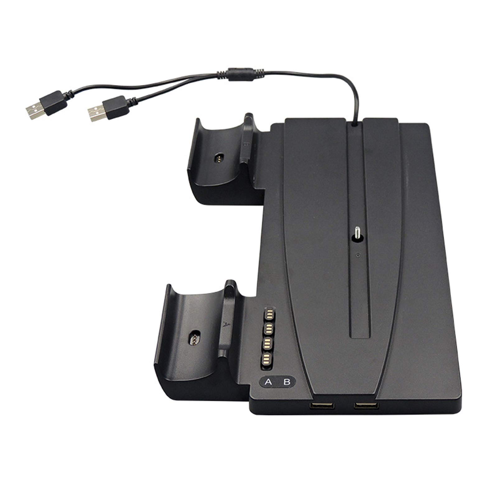 LINASHI Dual Port PS5 Controller Charging Dock - Vertical Stand with Fast Charging for PlayStation 5 Gamepad - Perfect for Gaming Setup & Nighttime Charging Station