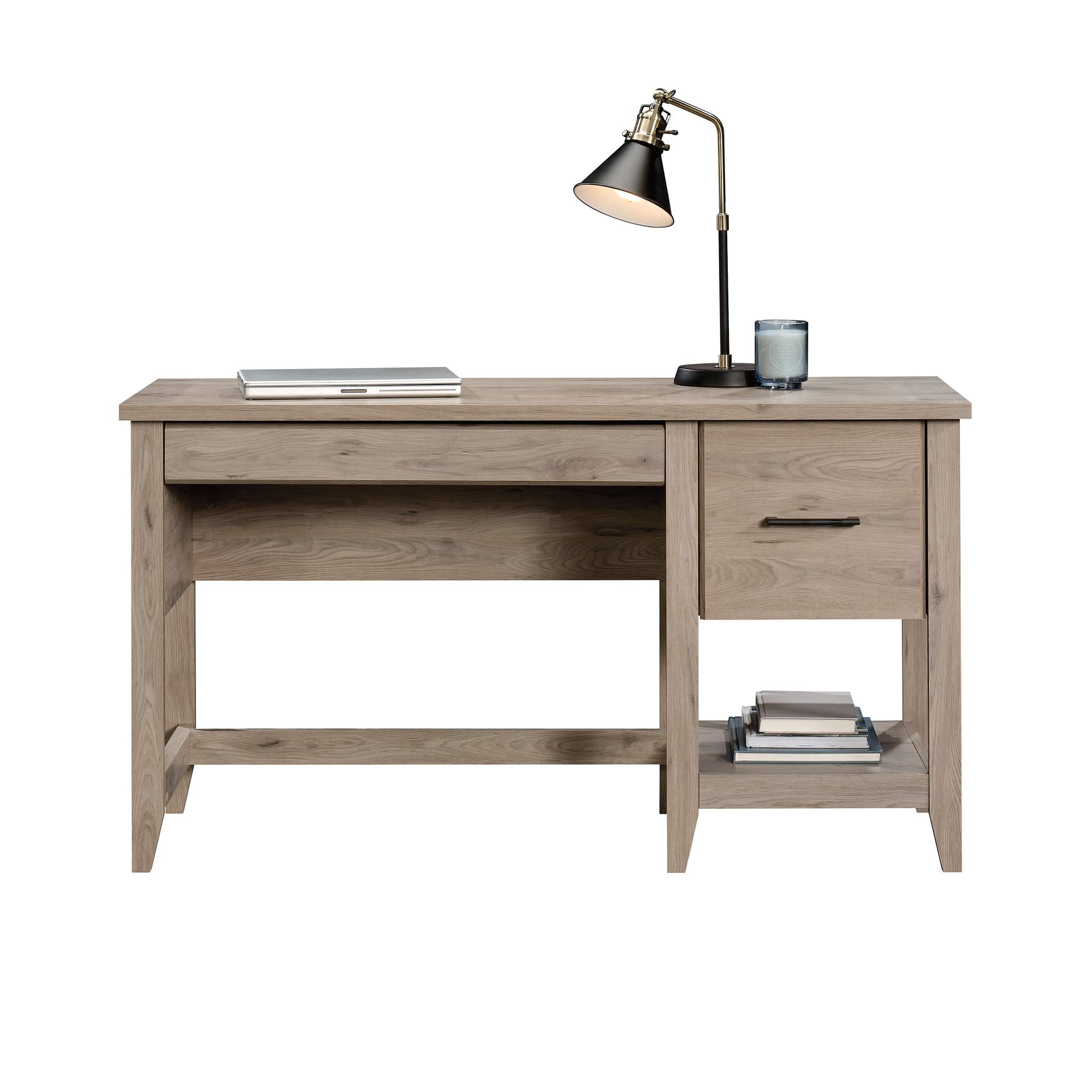 Sauder Summit Station Desk - Laurel Oak Finish | Modern Home Office Desk for Work & Study | Durable Writing Desk with Storage