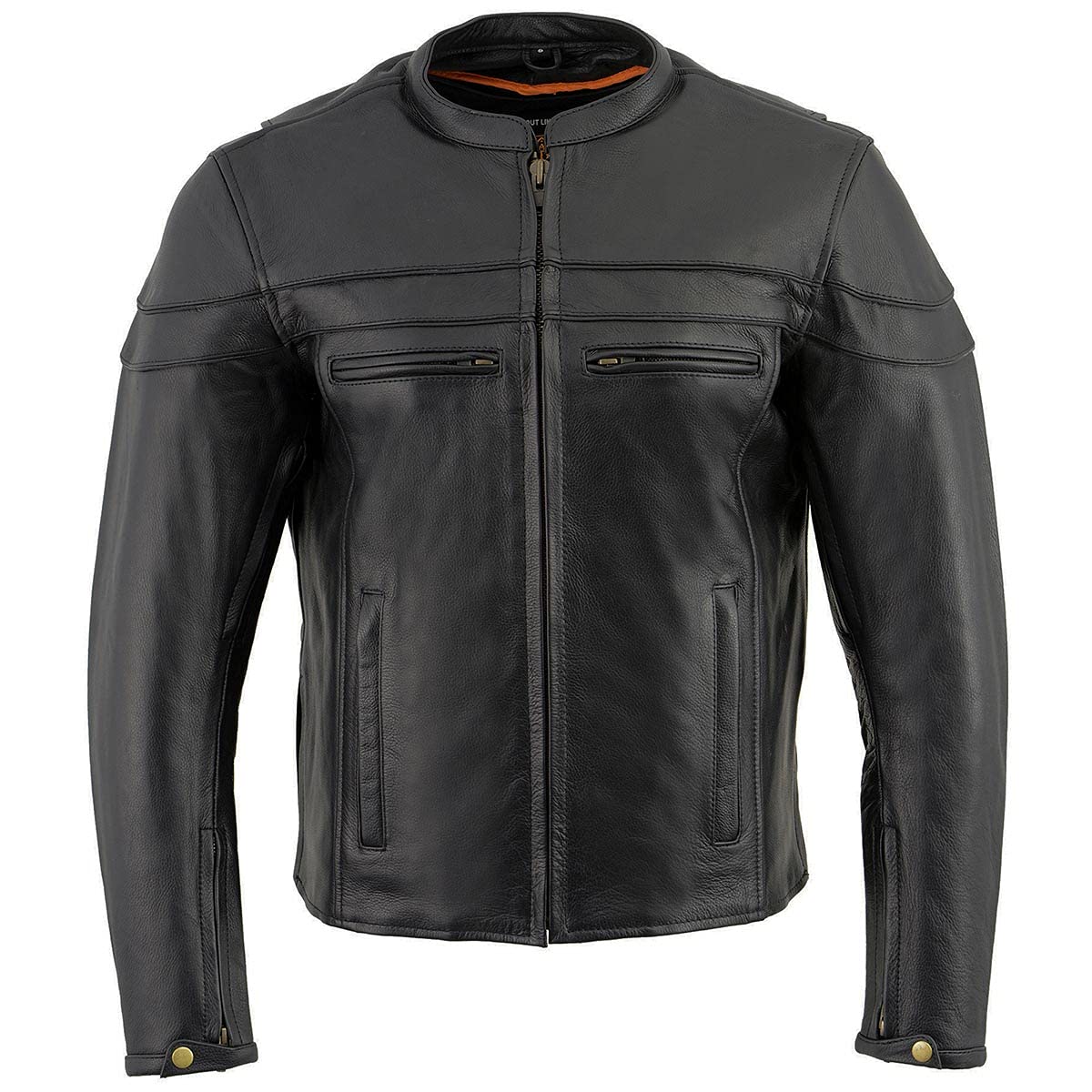 Milwaukee Men's Premium Leather Vented Scooter Jacket - Breathable Motorcycle Riding Jacket for Urban Commuting & Casual Wear