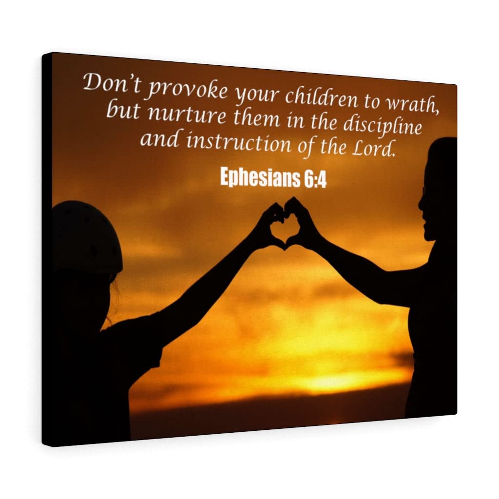 Christian Wall Art with Bible Verse - Ephesians 6:4 'Nurture and Admonition' Scripture Print, Ready to Hang Home Decor for Faith-Based Gifts | Perfect for Church, Nursery, or Christian Family Living Room