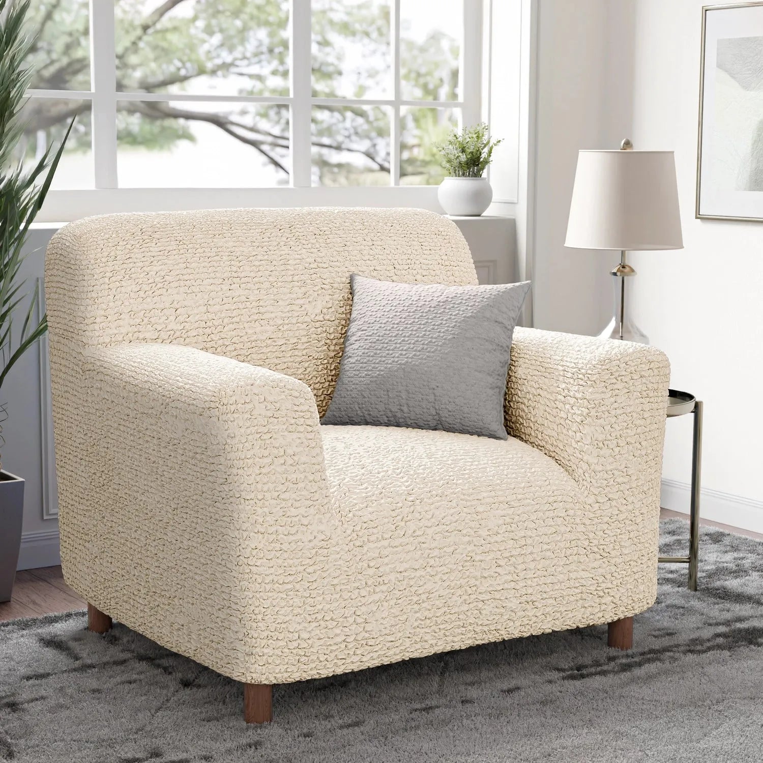 Microfiber Armchair Slipcover - Stretchable Furniture Protector for Living Room, Bedroom & Office - Easy Washable Sofa Cover for Pets & Kids
