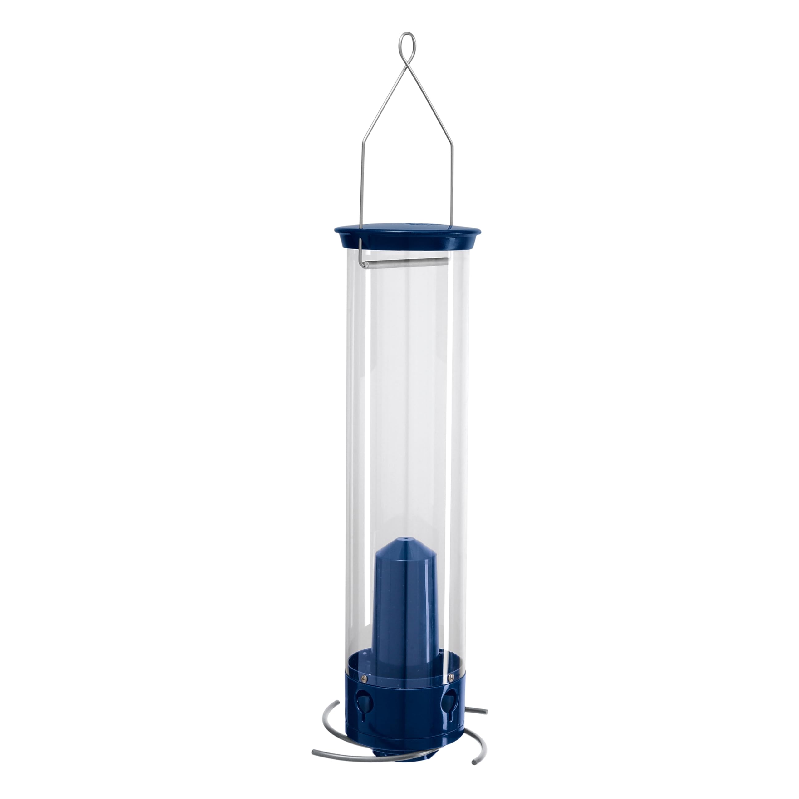 Droll Yankees Whipper Squirrel-Proof Bird Feeder - Collapsible Perches, 5lb Seed Capacity, Blue - Attract Wild Birds to Your Garden or Backyard