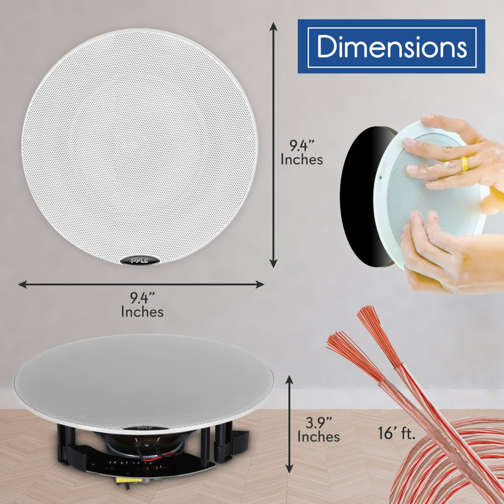 6.5 Inch Wireless Bluetooth Ceiling Speakers for Home - High-Quality Sound System for Indoor Music, Home Theater, and Background Audio