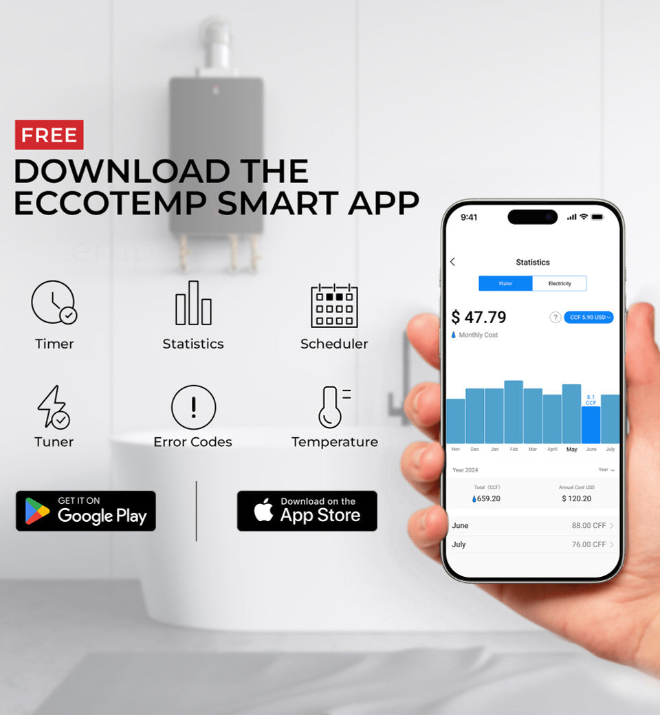 Eccotemp SmartHome 11 27kW 4.5 GPM Mini Tankless Water Heater with Voice Control - Perfect for Small Homes, Apartments & RVs | Instant Hot Water On Demand