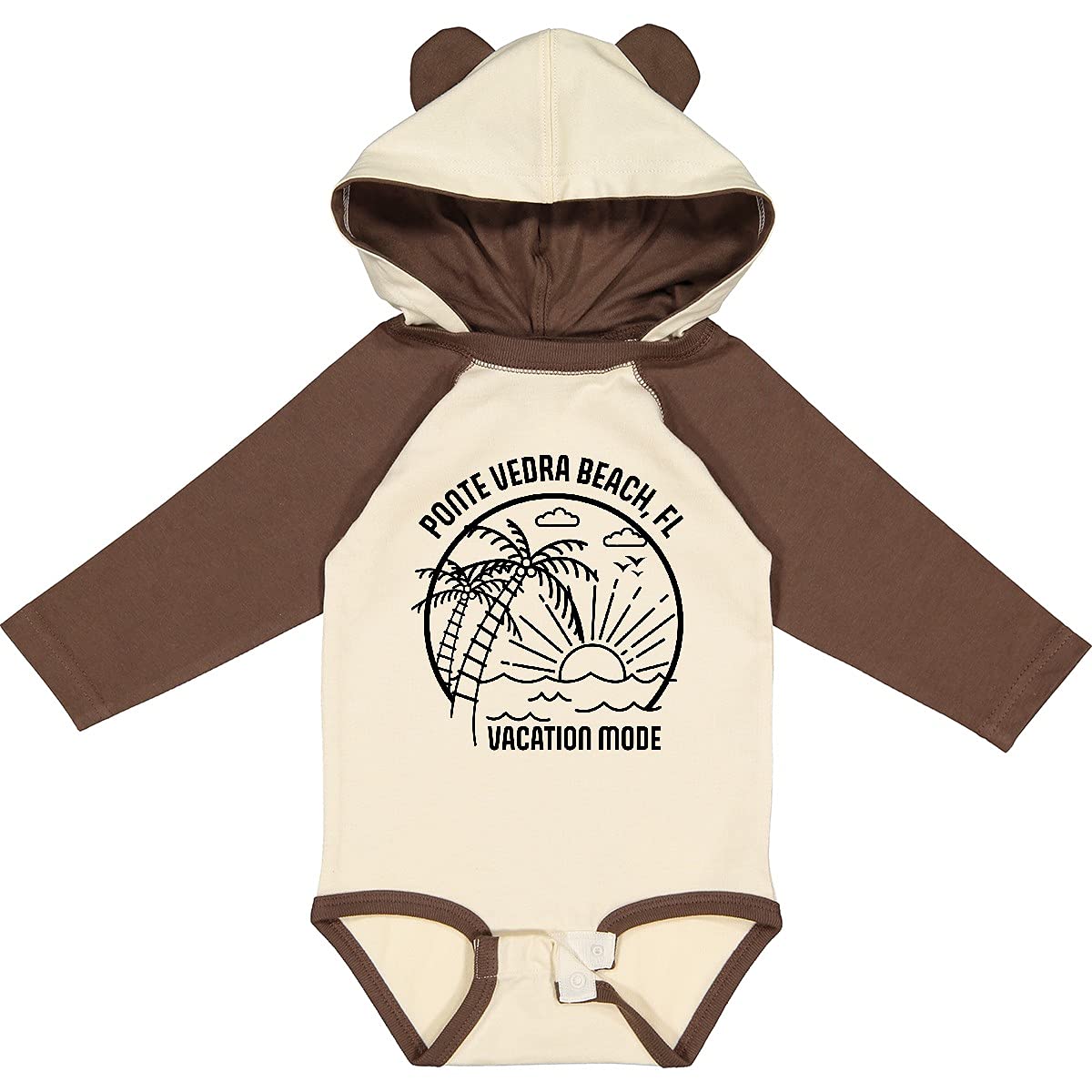 Inktastic Summer Vacation Mode Ponte Vedra Beach Florida Long Sleeve Creeper - Comfortable & Stylish Baby Bodysuit for Beach Trips & Family Outings