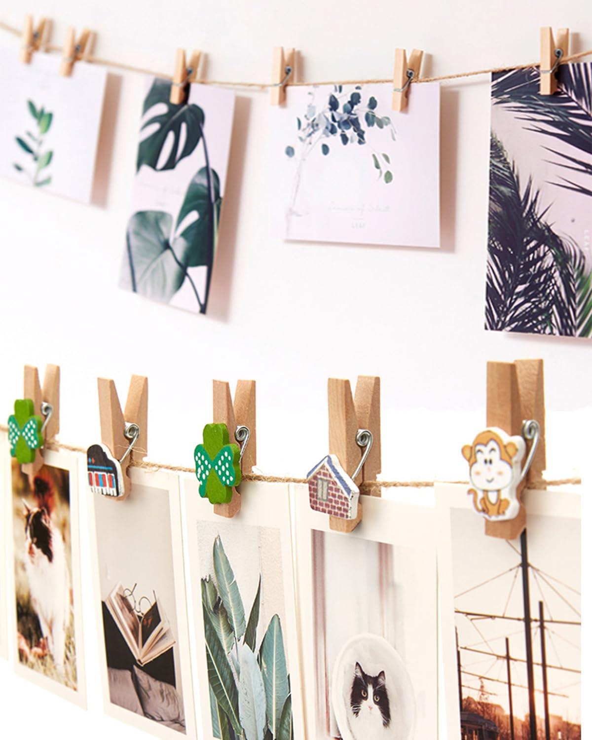 200 PCS Mini Wooden Clothespins 1.2 Inch - Small Photo Clips for Baby Shower, DIY Crafts, Scrapbooking & Home Decor - Perfect for Hanging Photos, Artwork, Garlands and Party Decorations