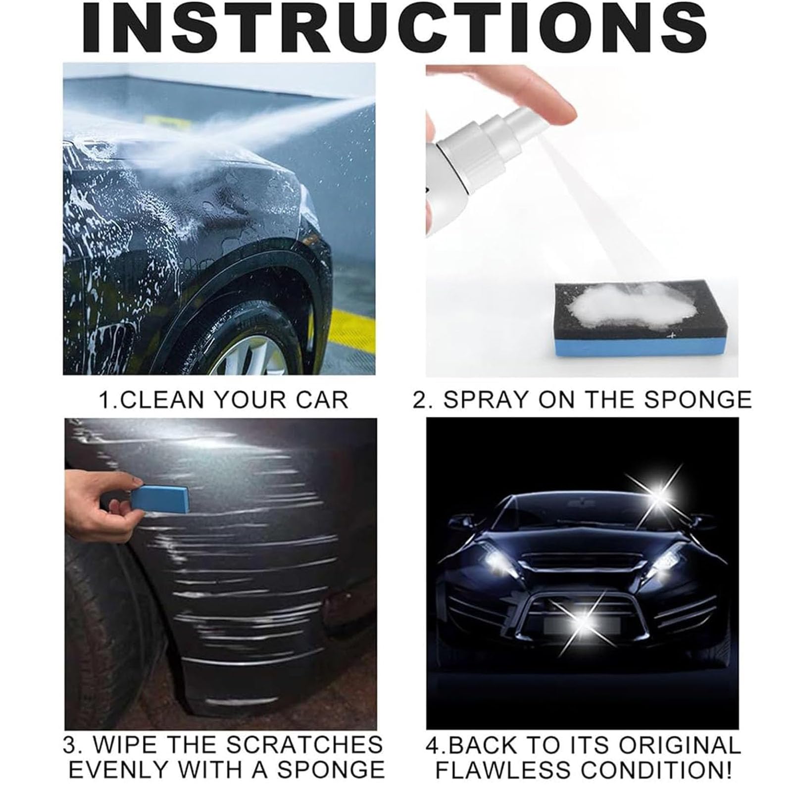 Car Paint Scratch Repair Spray - Quick & Easy Scratch Remover for Vehicles | Fix Scratches on Cars, Trucks & SUVs | Perfect for DIY Auto Body Repair & Touch-Ups