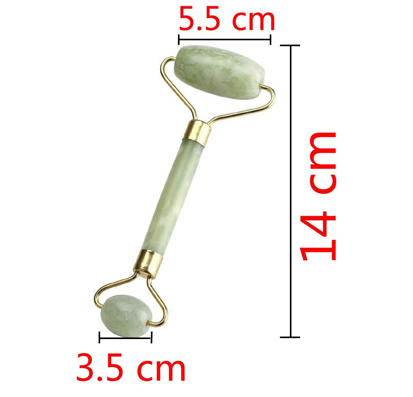 Valashiv Natural Jade Double Sided Face Roller - Facial Massager & Slimming Tool for Face, Neck & Head - Reduce Puffiness & Wrinkles - Perfect for Skincare Routine & Relaxation at Home or Spa