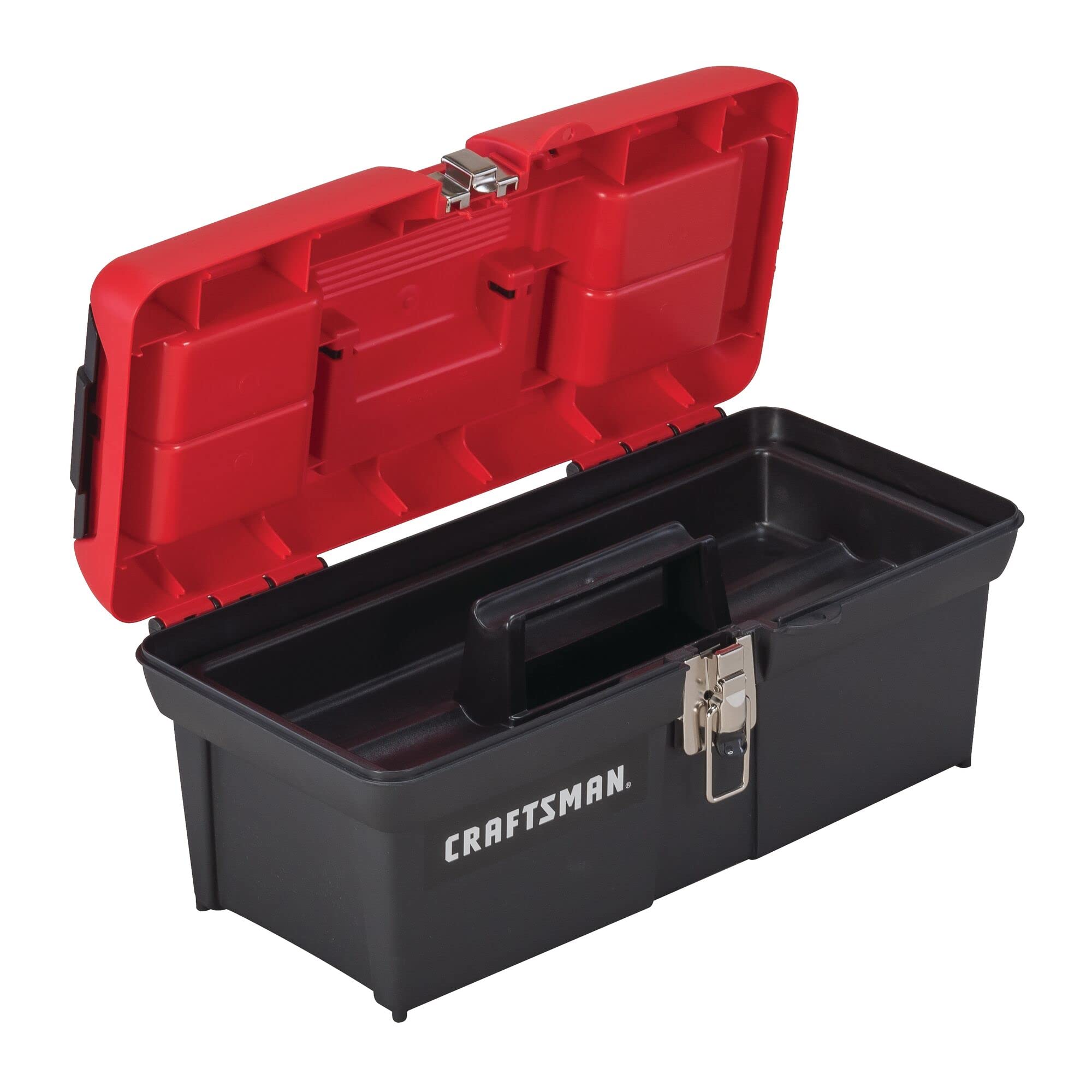 CRAFTSMAN 16-Inch Lockable Tool Box - Heavy Duty Red & Black Storage Case (CMST16901) | Perfect for Mechanics, DIY Projects & Home Organization
