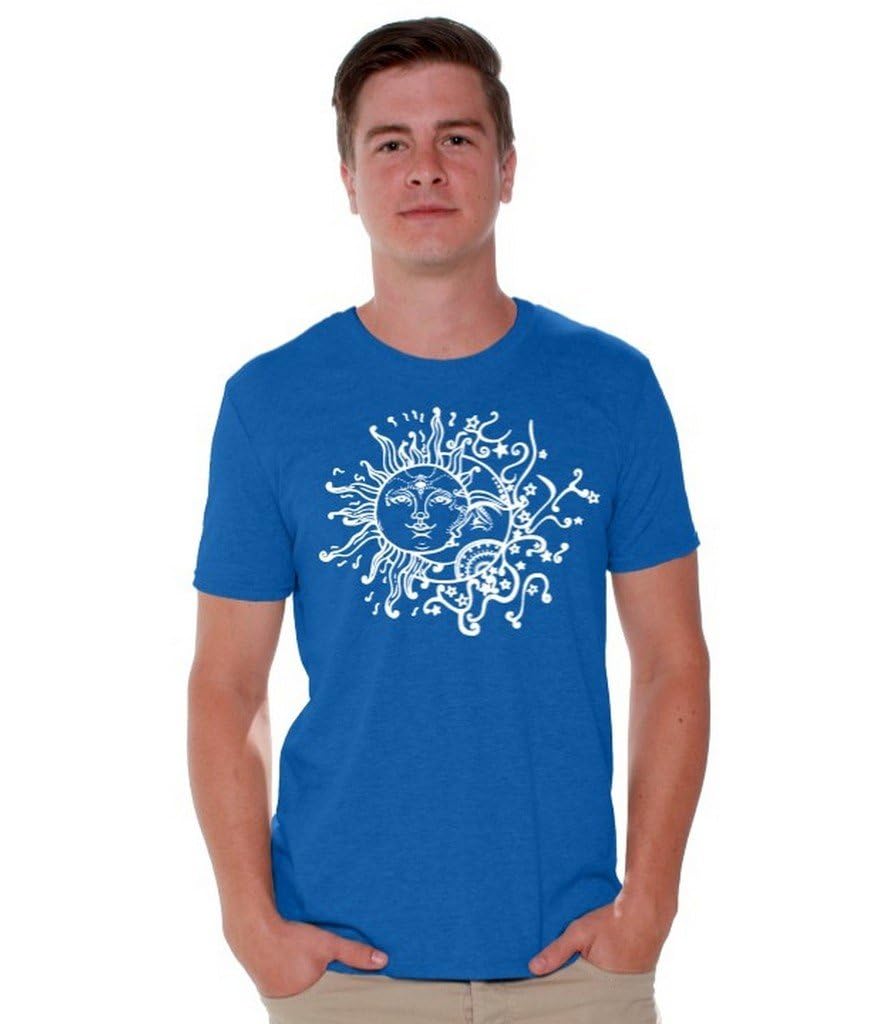 Awkwardstyles Sun Moon Graphic T-Shirt - White Astronomy & Astrology Tee with Free Bookmark - Perfect for Stargazing, Festival Outfits & Celestial Fashion