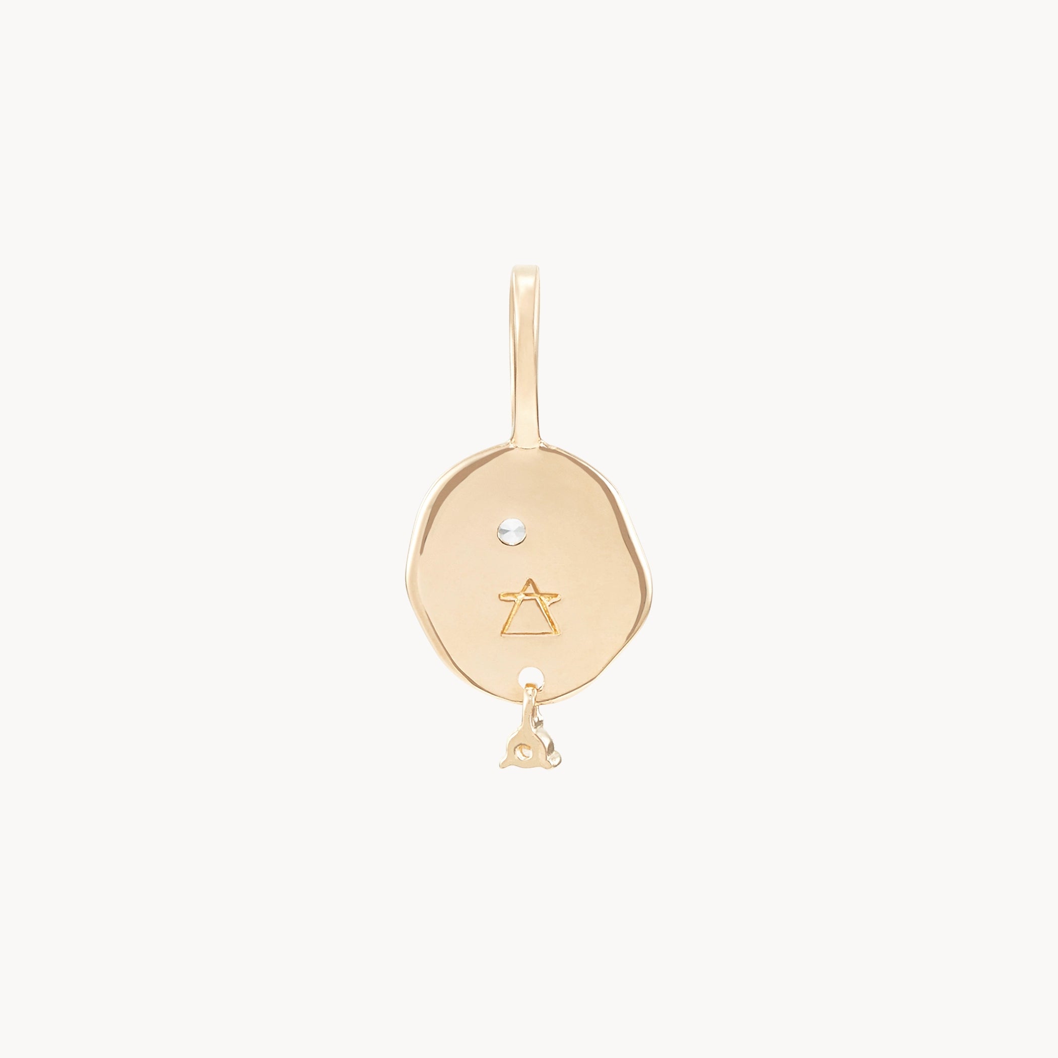 10K Yellow Gold Small Air Element Charm with Gemstones - Perfect for Necklaces, Bracelets & Spiritual Jewelry