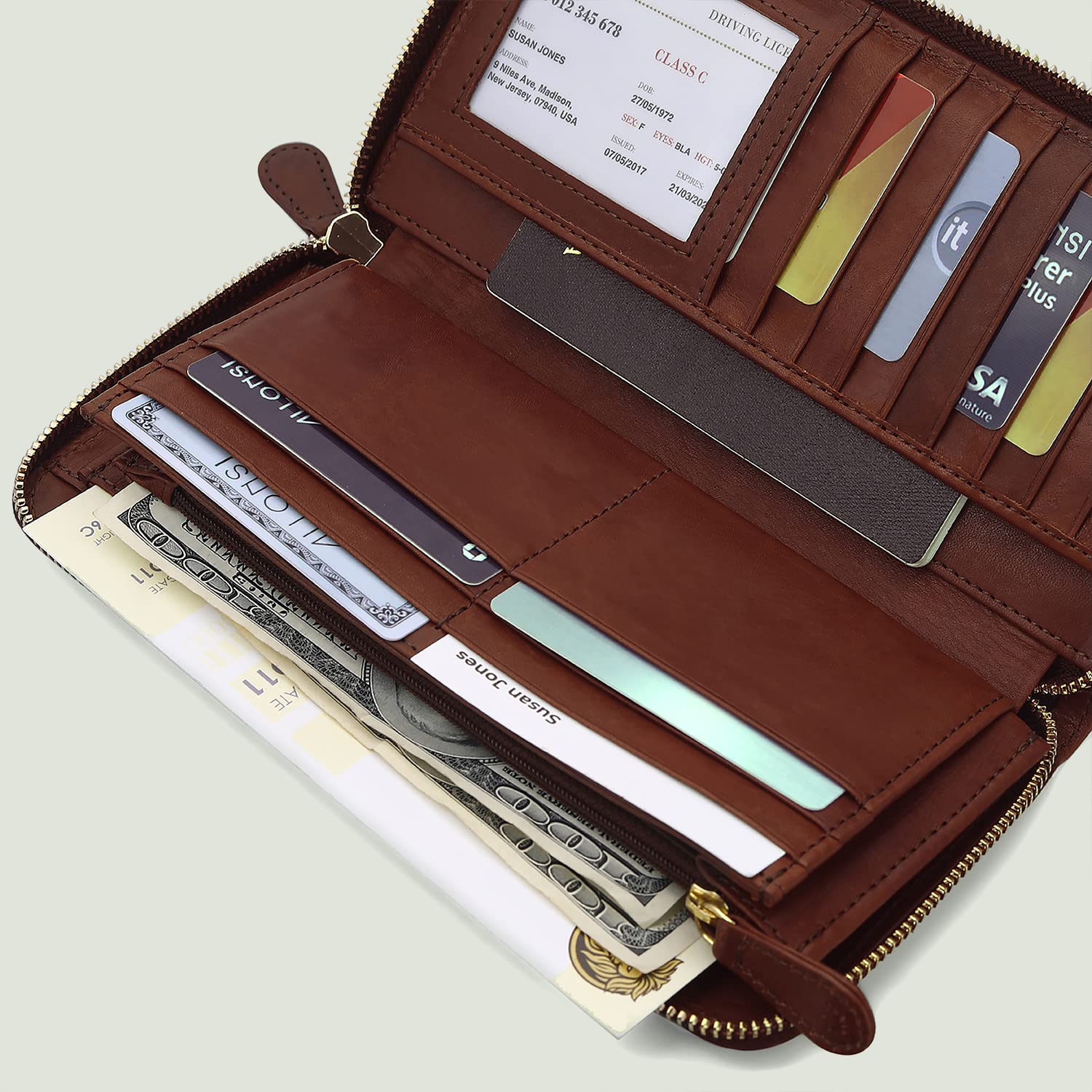 Premium Genuine Leather RFID Blocking Passport Holder for Men & Women - Travel Wallet with Multiple Card Slots & ID Window - Perfect for Airports, Business Trips & International Travel