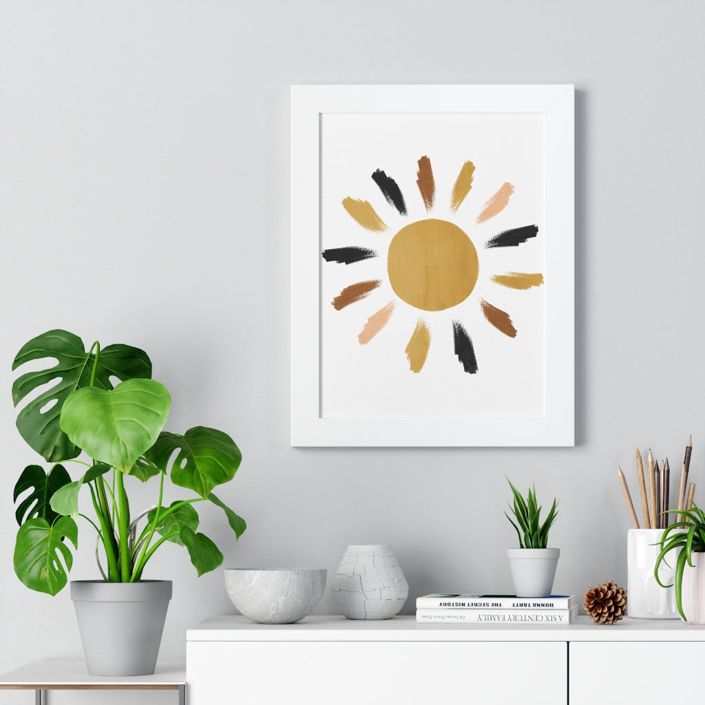 Modern Sunshine Framed Vertical Poster - Wall Art Decor for Living Room, Bedroom & Office - Perfect for Home & Office Decoration