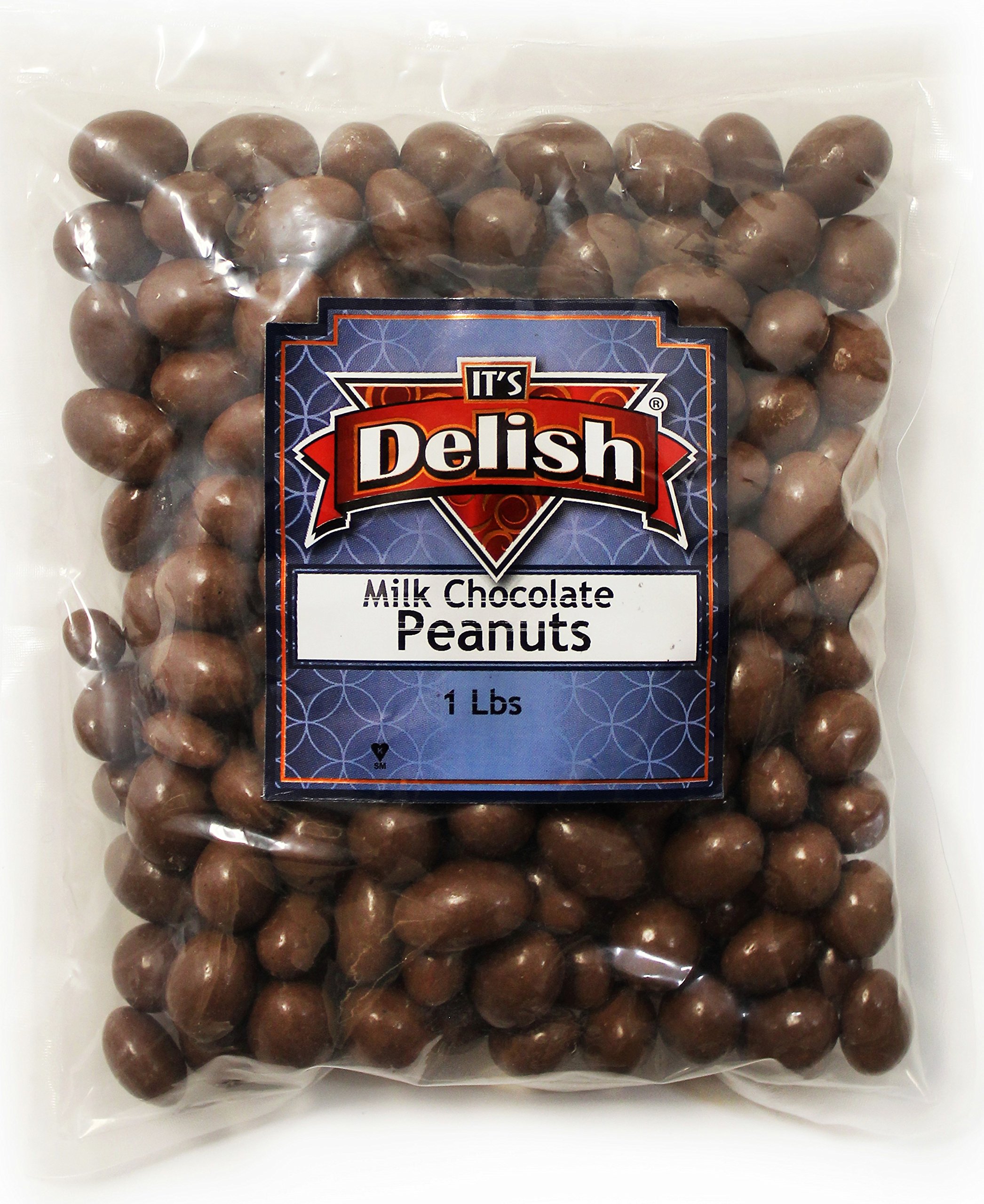 Premium Gourmet Milk Chocolate Covered Peanuts - 1 LB Bulk Bag - Delicious Dairy Dark Chocolate Coated Nuts for Gifts, Parties & Snacking | Its Delish Brand