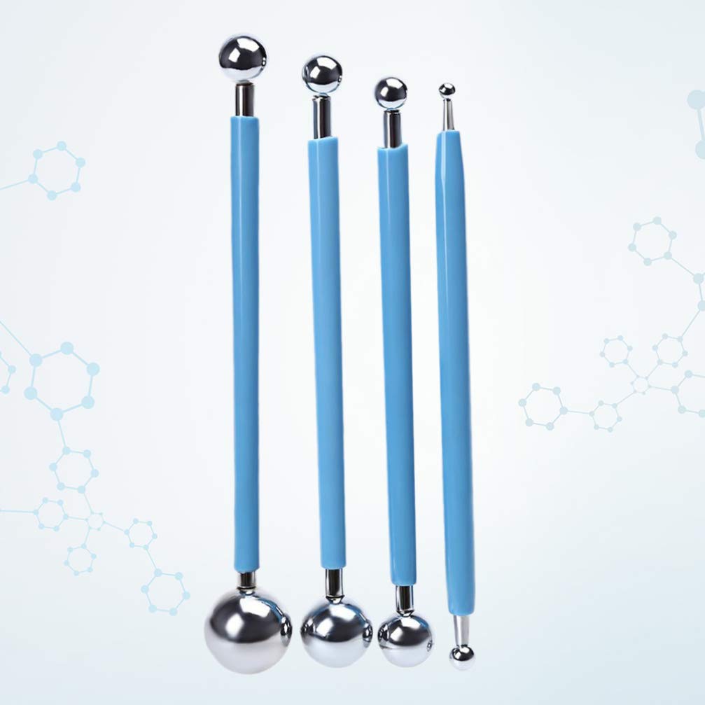 4-Piece Metal Fondant Cake Decorating Tools Set - DIY Gumpaste Modeling Clay Sculpting Kit for Professional Cake Design | Perfect for Birthday, Wedding & Baking Projects
