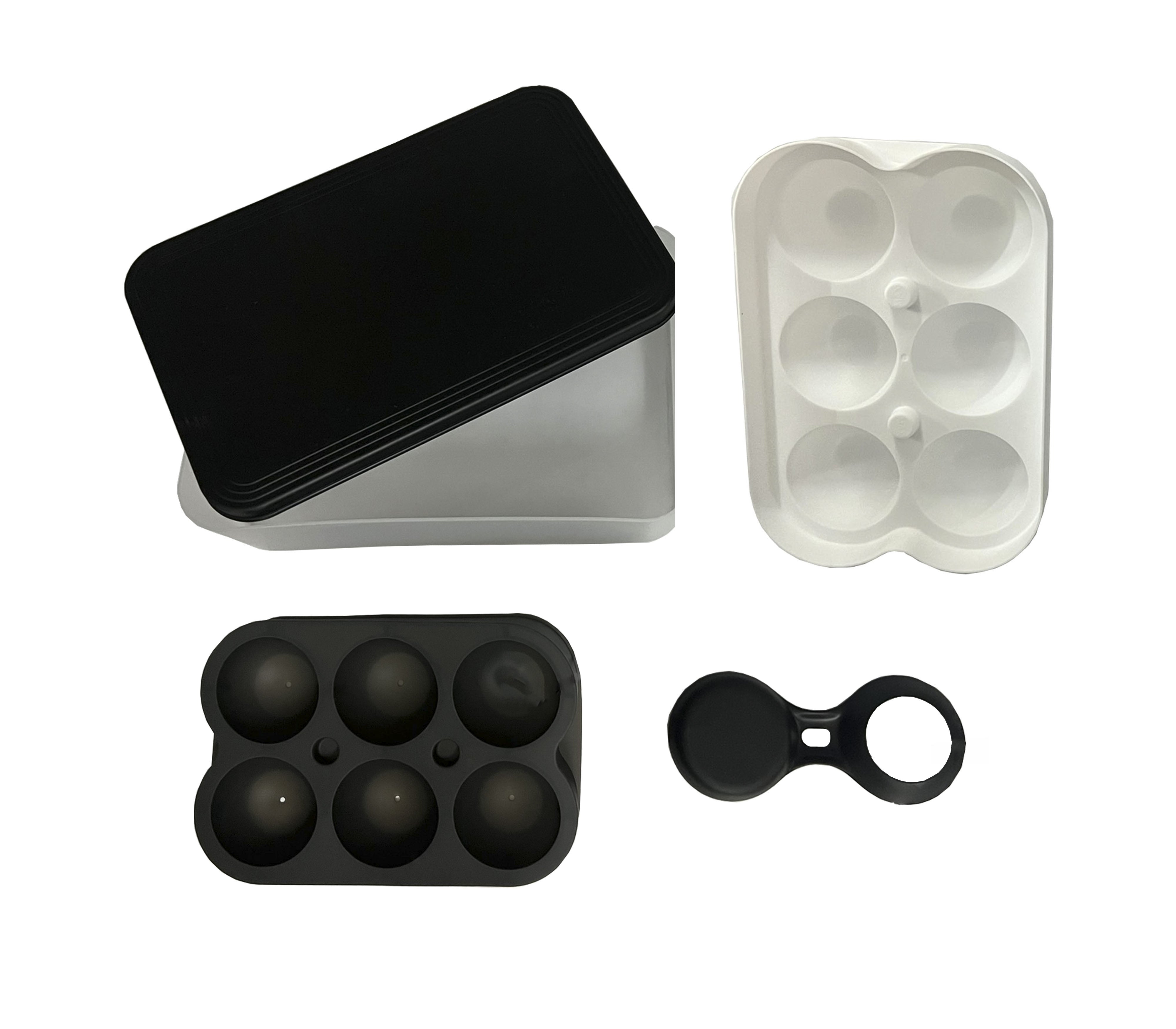 Powerfik Silicone Ice Ball Mold with Lunch Box - Perfect for Cocktails, Whiskey, and Meal Prep at Home or Parties