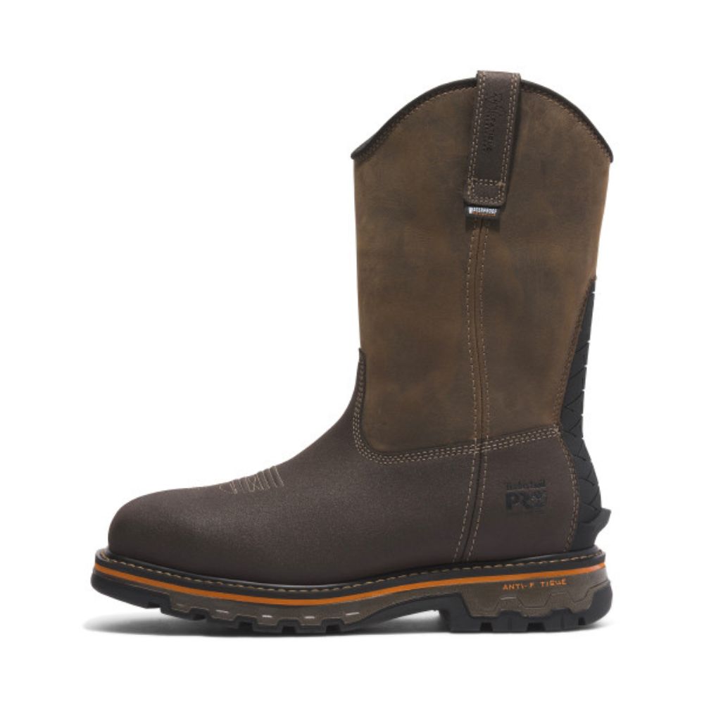 Timberland PRO® True Grit Men's Waterproof Composite Toe Pull-On Work Boots - Slip Resistant Safety Shoes for Construction & Outdoor Work (Brown, Model TB0A5U6Y214)