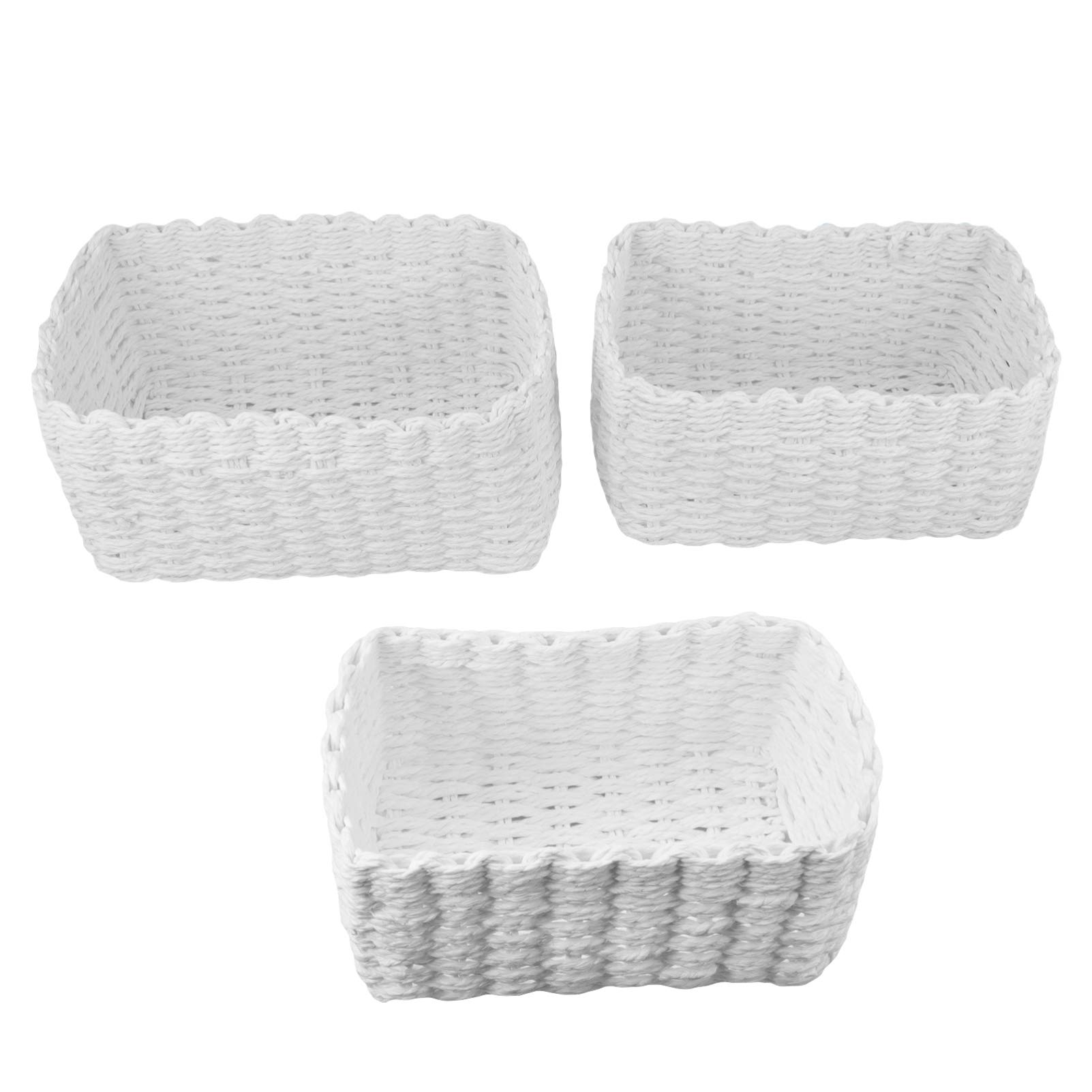 Hemoton 3-Piece Woven Seagrass Storage Baskets Set - Natural Rattan Organizing Bins for Home Decor, Bathroom, Bedroom & Office - Perfect for Cosmetic Storage, Towels, Blankets & Magazines