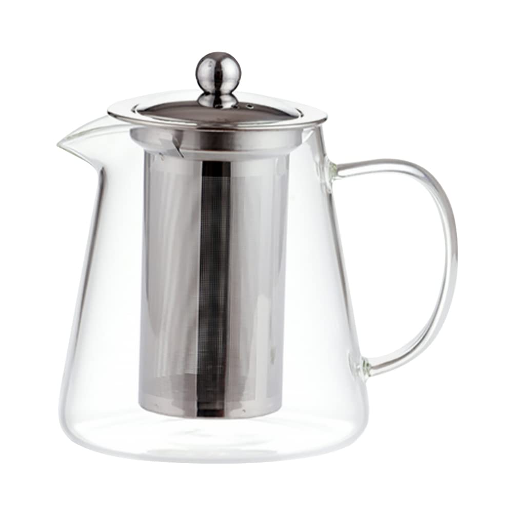 DOITOOL 750ML Clear Glass Teapot with Stainless Steel Infuser - Stovetop & Loose Leaf Tea Maker for Home, Office, Kitchen - Perfect for Brewing Herbal, Green, Black & Iced Tea