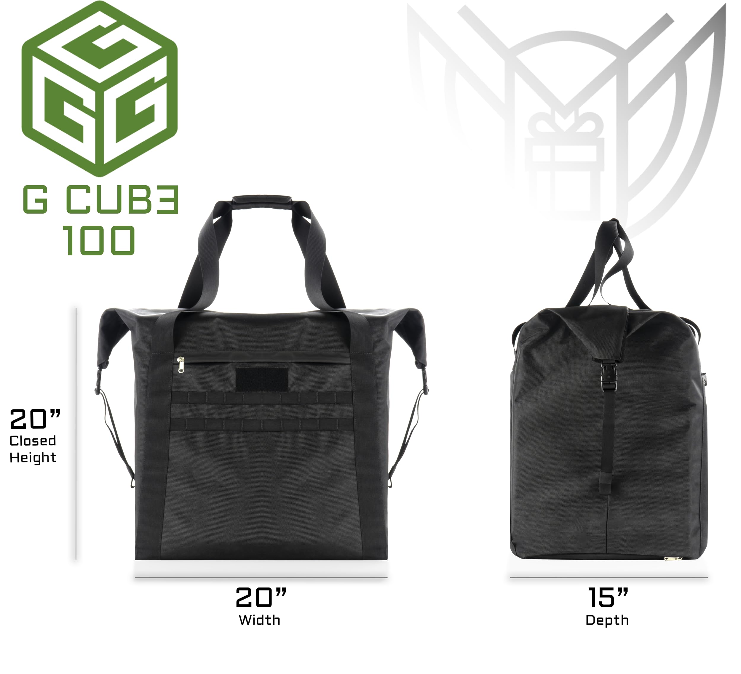 G CUBƎ 100 Faraday Bag for Medium to Large Generators & Electronics - EMP/CME/EMF/RF Protection - Diamond Faraday Lined Interior - Silver - Perfect for Emergency Preparedness, Data Security & Electronic Shielding