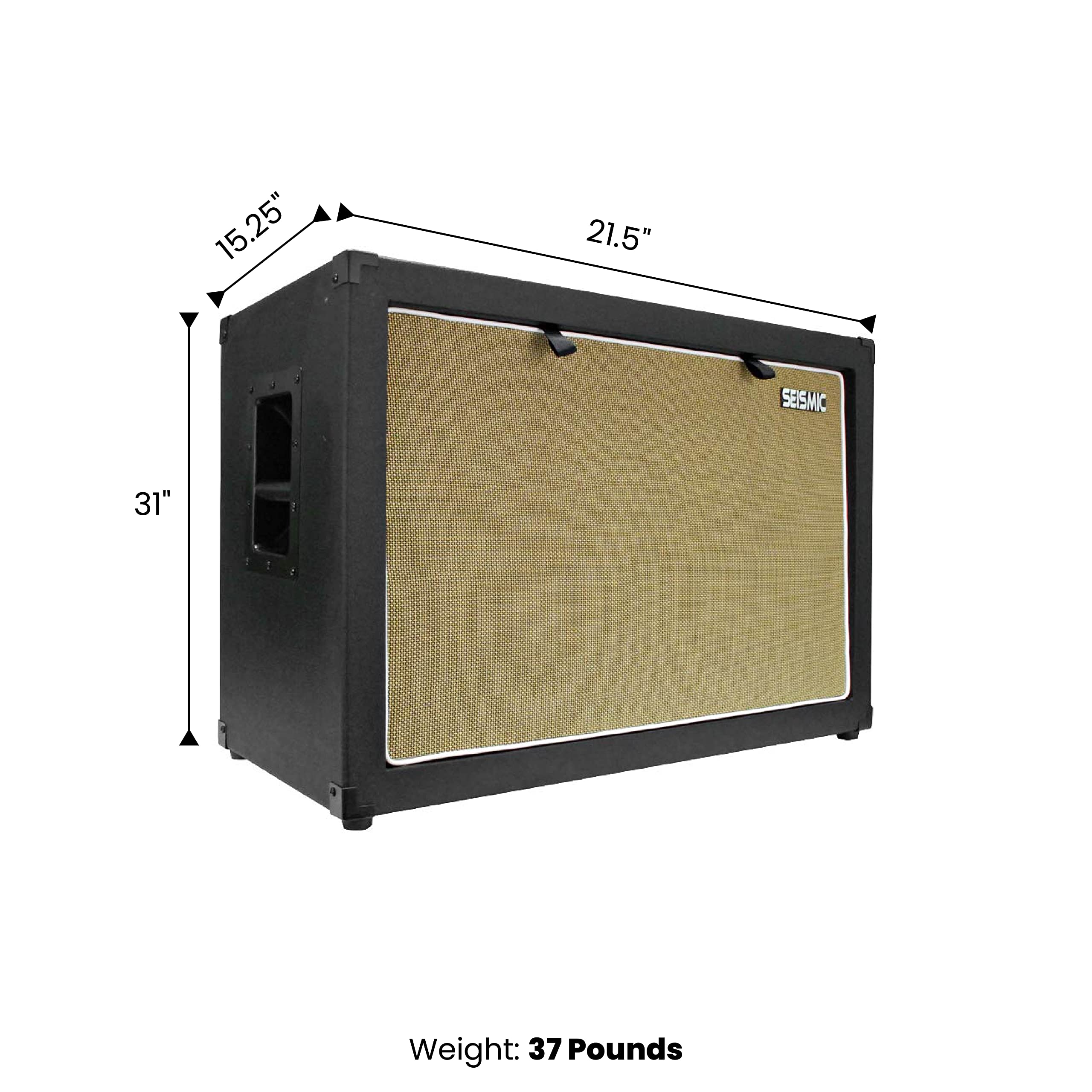 Seismic Audio 2x12 Empty Guitar Speaker Cabinet - 7 Ply Birch Wood, 12
