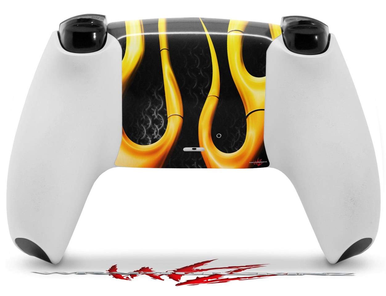 PS5 DualSense Controller Skin Wrap - Metal Flames Design for Gaming Protection