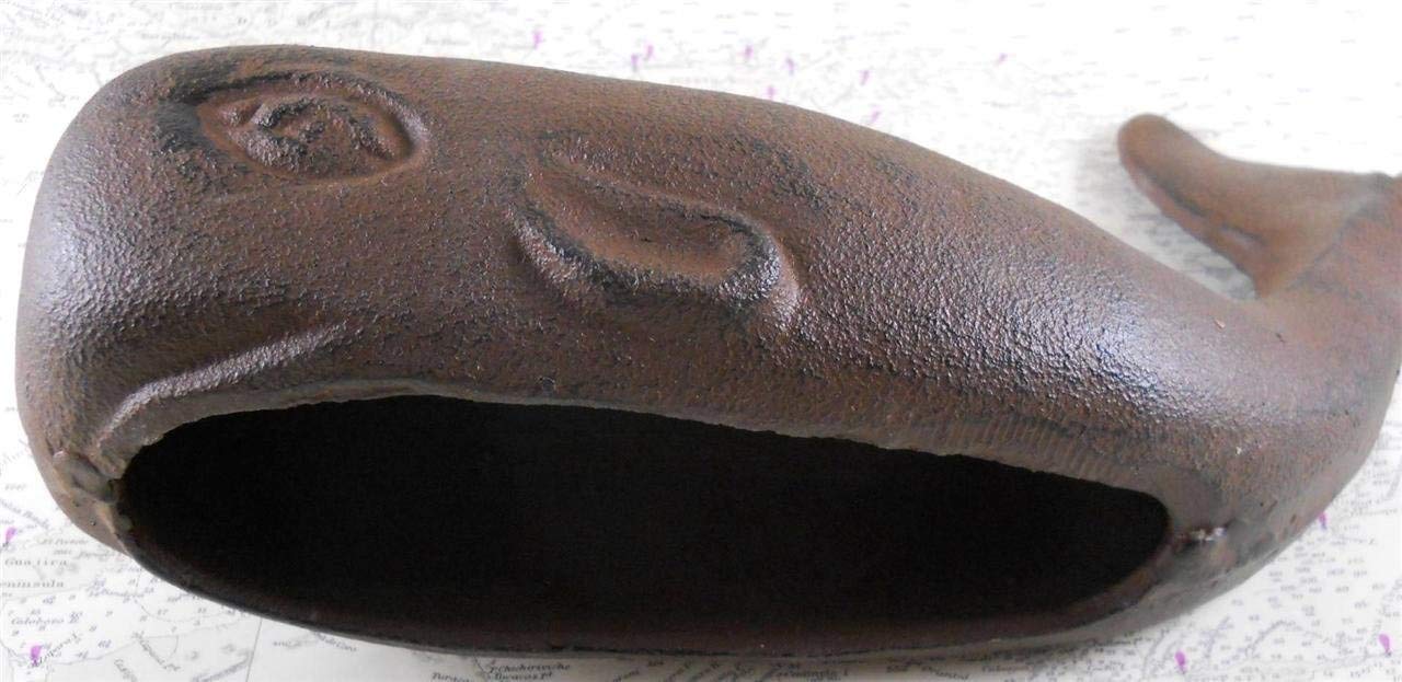 Heavy Duty Cast Iron Whale Statue - Decorative Nautical Whale Doorstop for Home, Office, and Beach House Decor