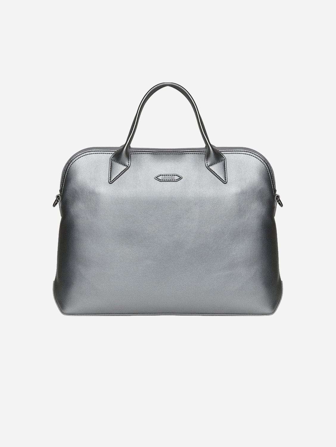 Vegan Apple Leather Briefcase for Women & Men - Eco-Friendly Silver Business Bag | Perfect for Office, Work, Travel & Professional Meetings