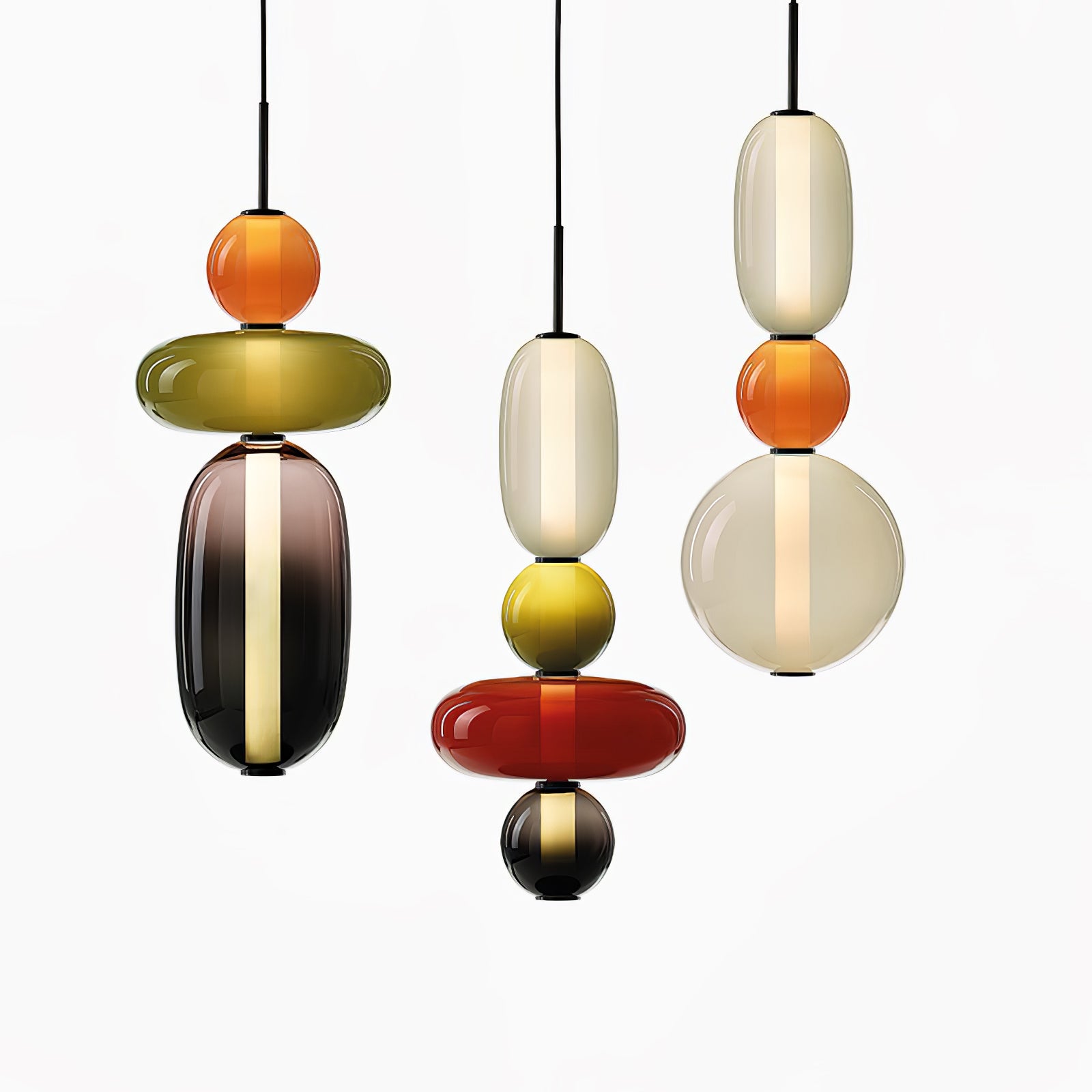 Stylish Candied Glass Pendant Light Fixture - Modern Hanging Chandelier for Dining Room, Kitchen Island & Bedroom Decor
