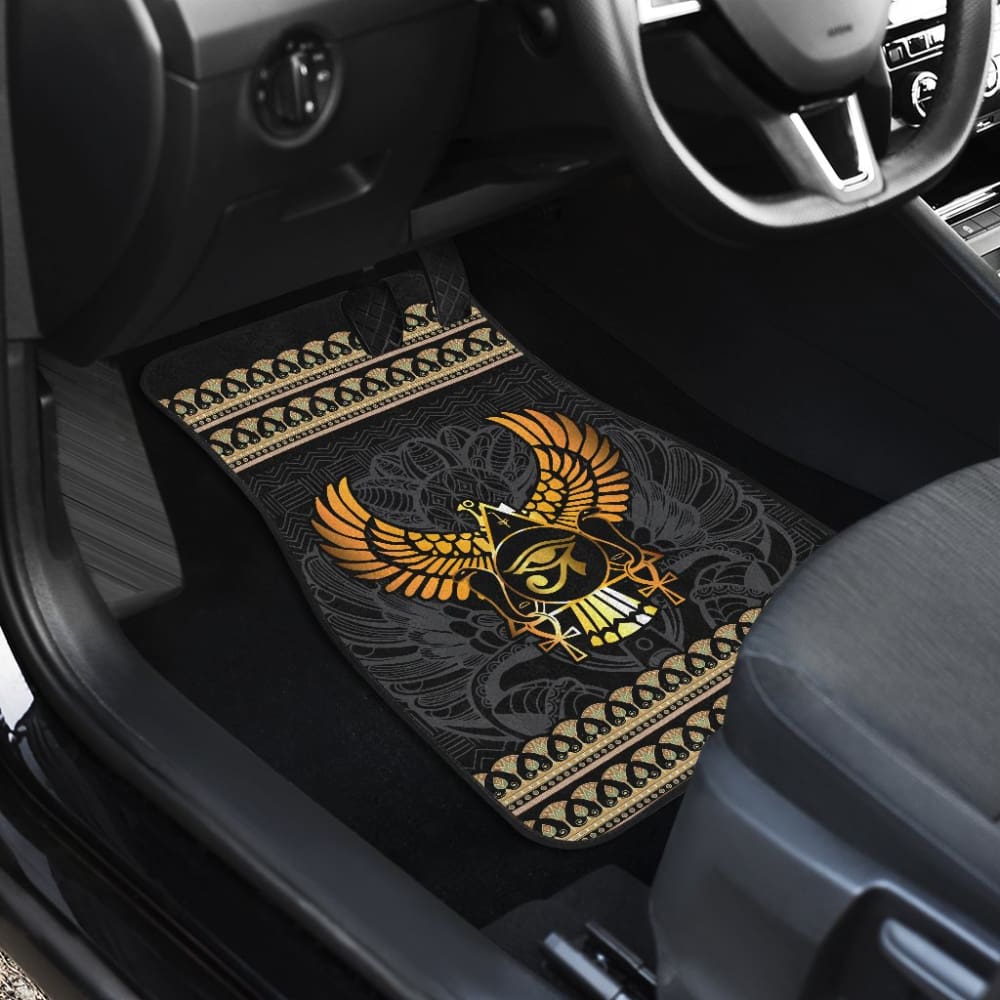 Premium Egyptian Wings Eye of Horus Car Floor Mats - Ancient Egyptian Mythology Design - All-Weather Protection for Sedans, SUVs, Trucks - Perfect for Home Decor & Gift Giving