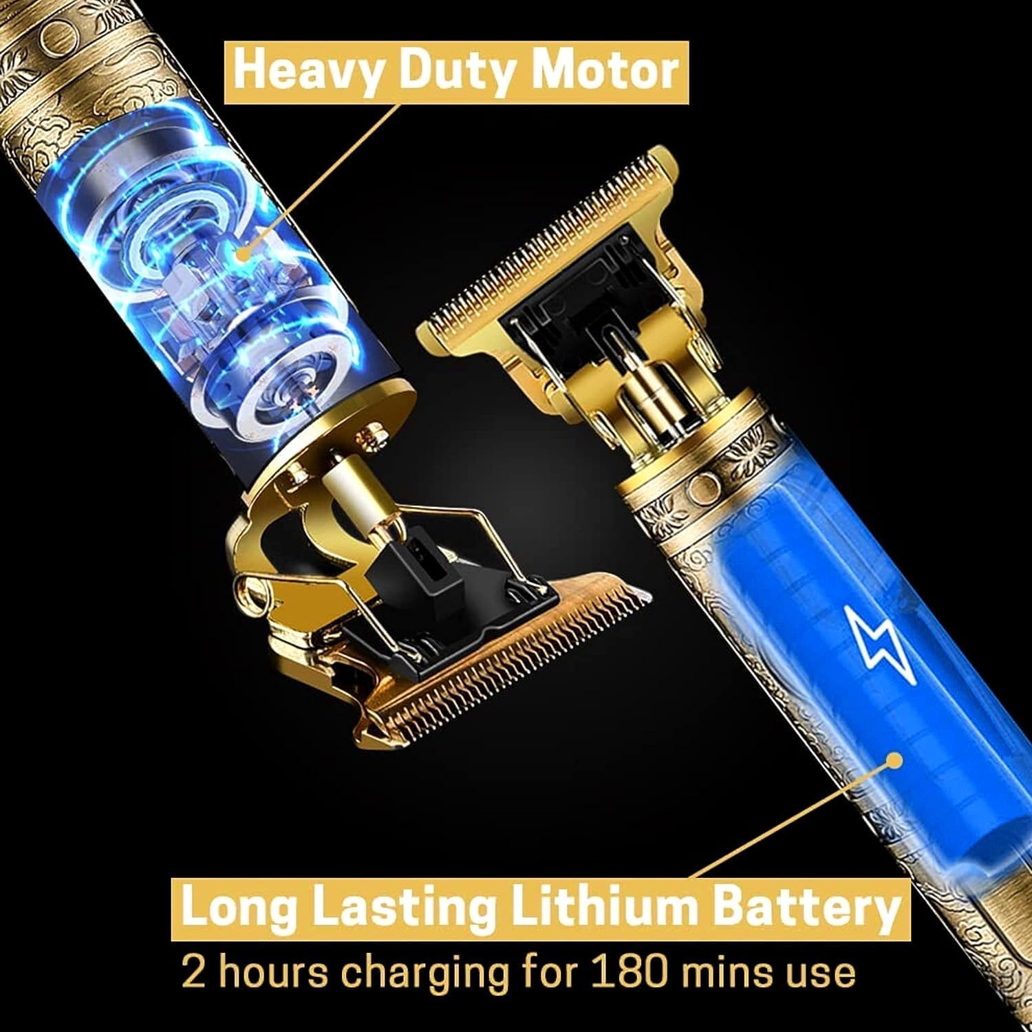 BuenoVida Professional Hair Clippers for Men - Adjustable Blade Trimmer & Shaver with Buddha Style Design | Perfect for Home Grooming, Barber Shops & Travel Use