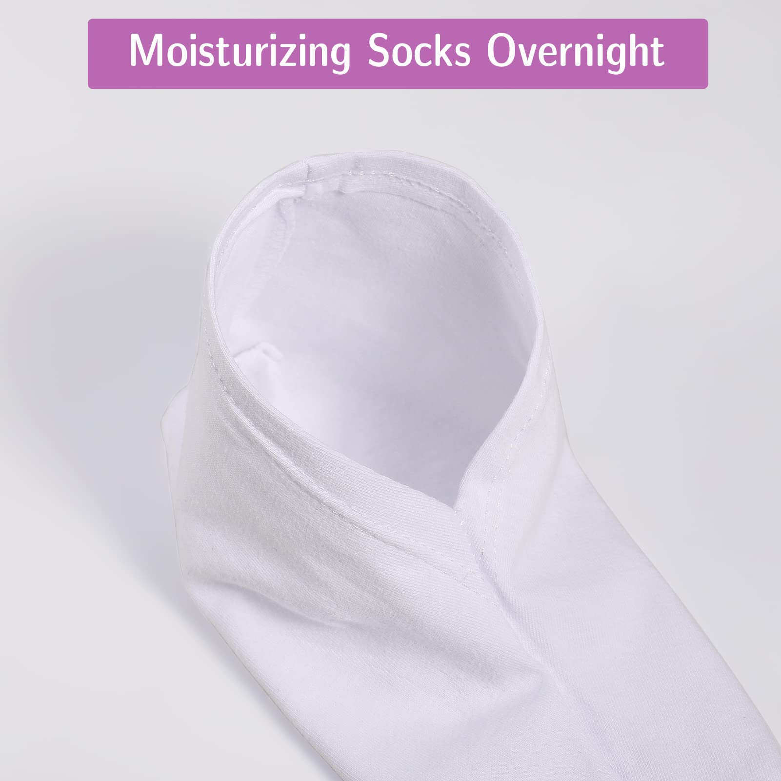Dacitiery 3 Pairs Moisturizing Socks for Dry Cracked Feet - Overnight Foot Spa Socks with Cotton & Moisture Enhancing Formula - Soft Cosmetic Socks for Women & Men - Perfect for Night Care, Pedicure & Cracked Heel Treatment