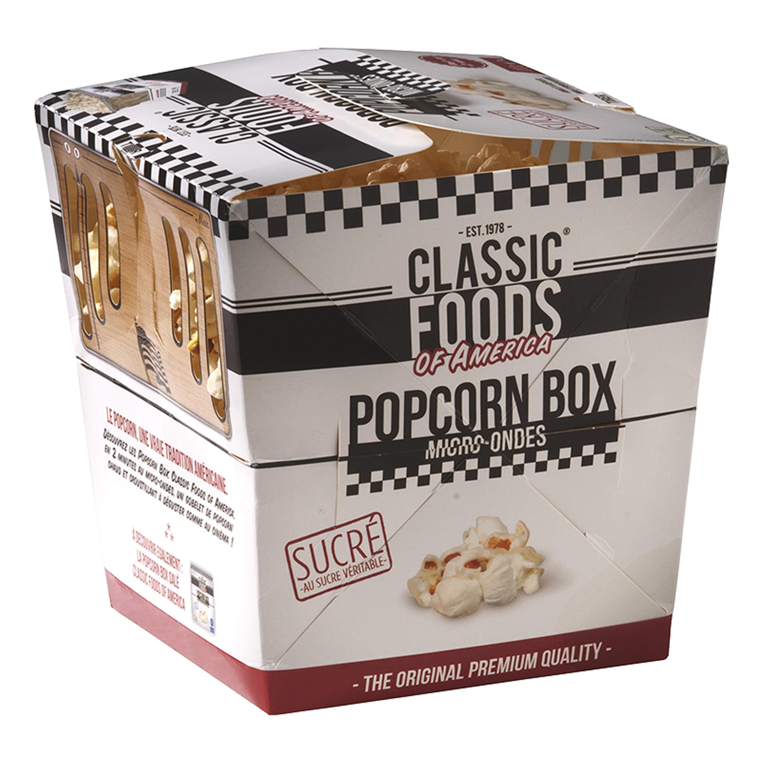 CLASSIC FOODS OF AMERICA Gourmet Popcorn Box - Sweet Caramel Flavor 100g | Perfect for Movie Nights, Parties & Gift Giving