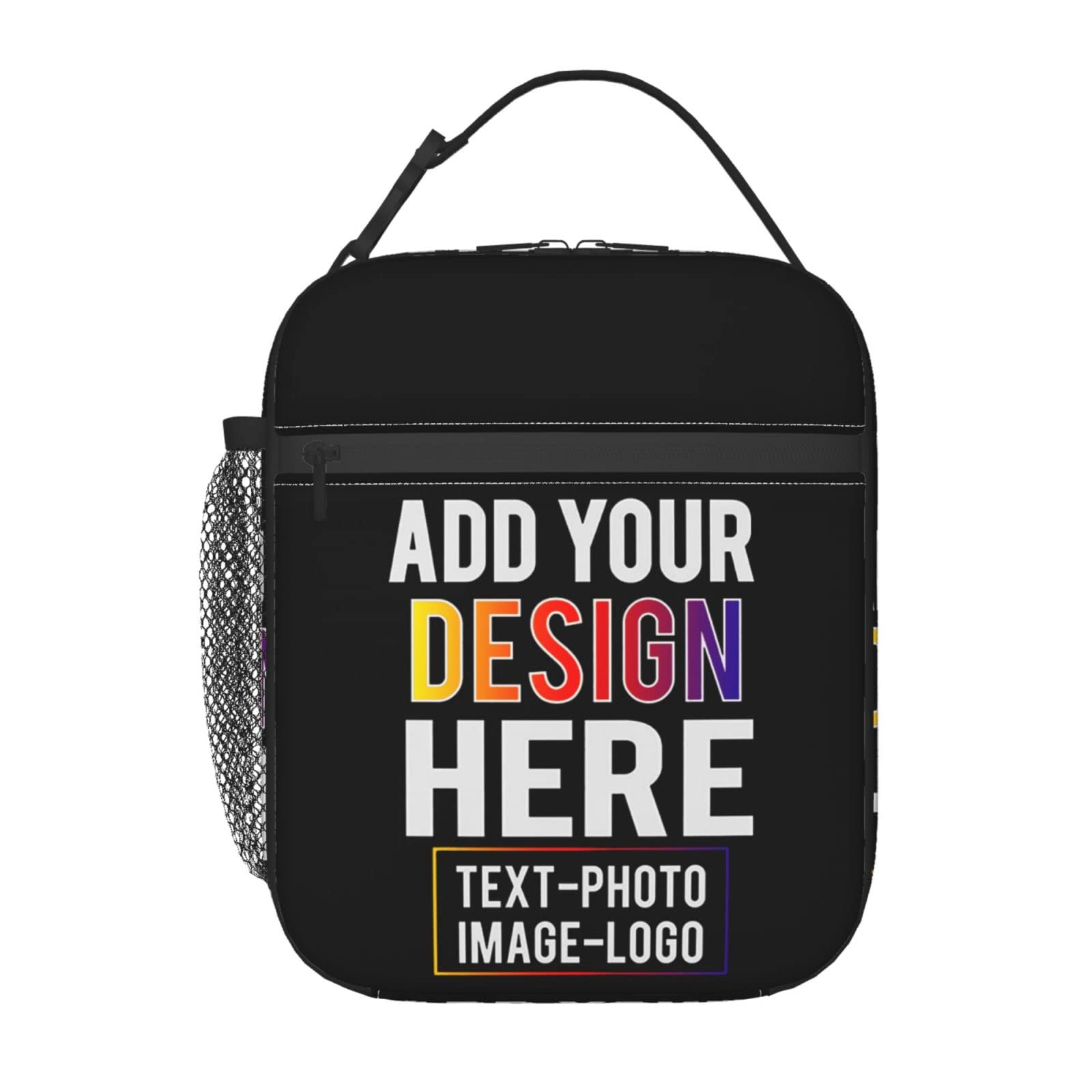 Custom Personalized Lunch Box Bag with Photo/Name/Text - Insulated Reusable Lunch Tote for Men & Women - Perfect for Office, School, Picnics & Outdoor Activities