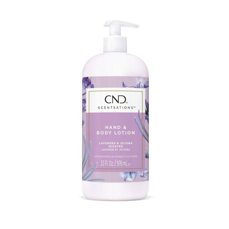 CND Scentsation Lavender & Jojoba Moisturizing Lotion 33 fl oz (1 Liter) - Hydrating Body Lotion for Dry Skin, Relaxing Aromatherapy for Spa & Home Use